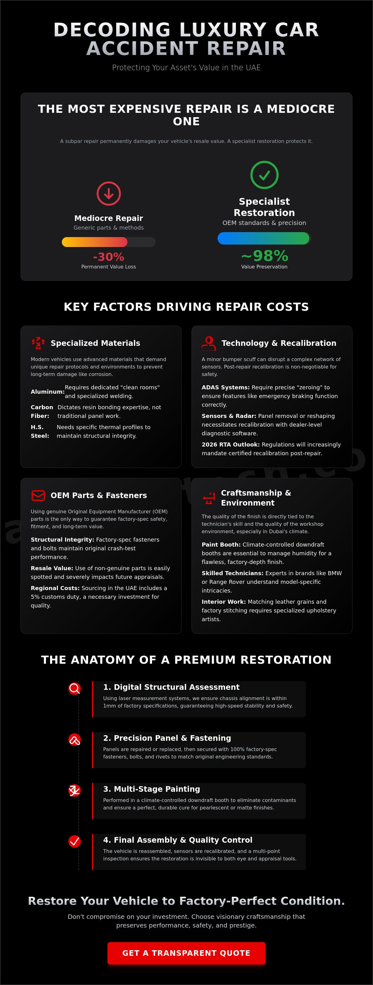 Luxury car accident repair cost dubai