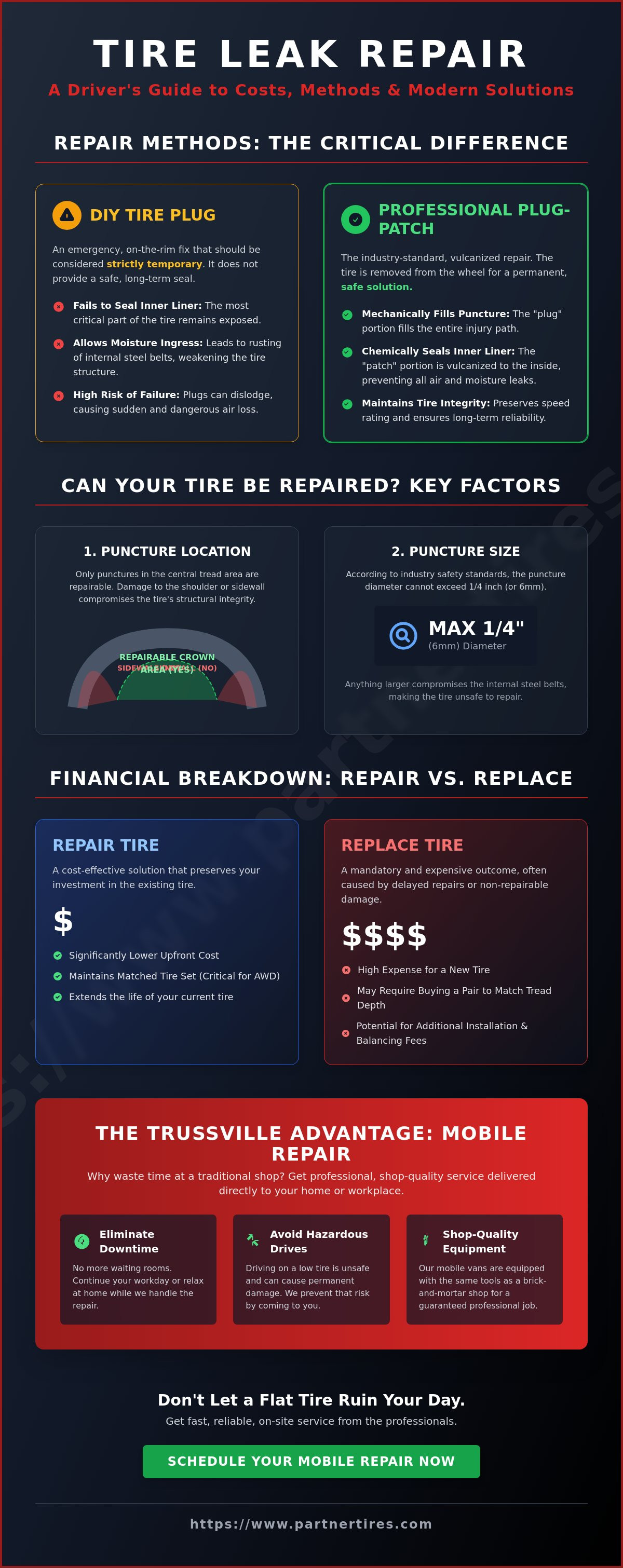 Cost to repair a tire leak Trussville