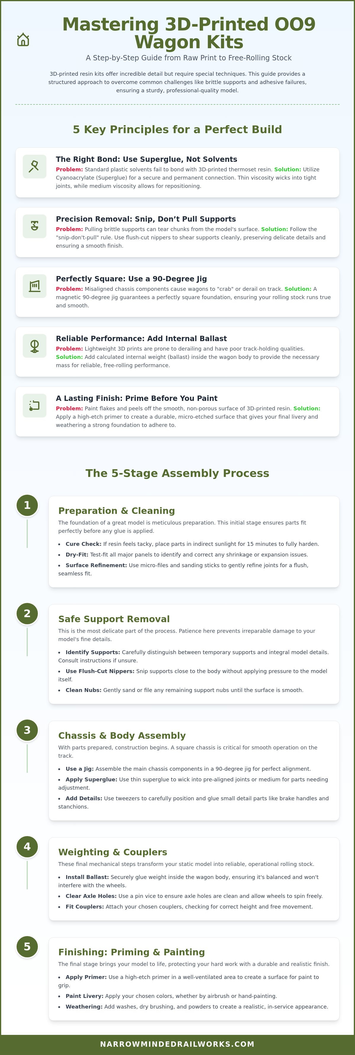 Step-by-step oo9 wagon kit assembly
