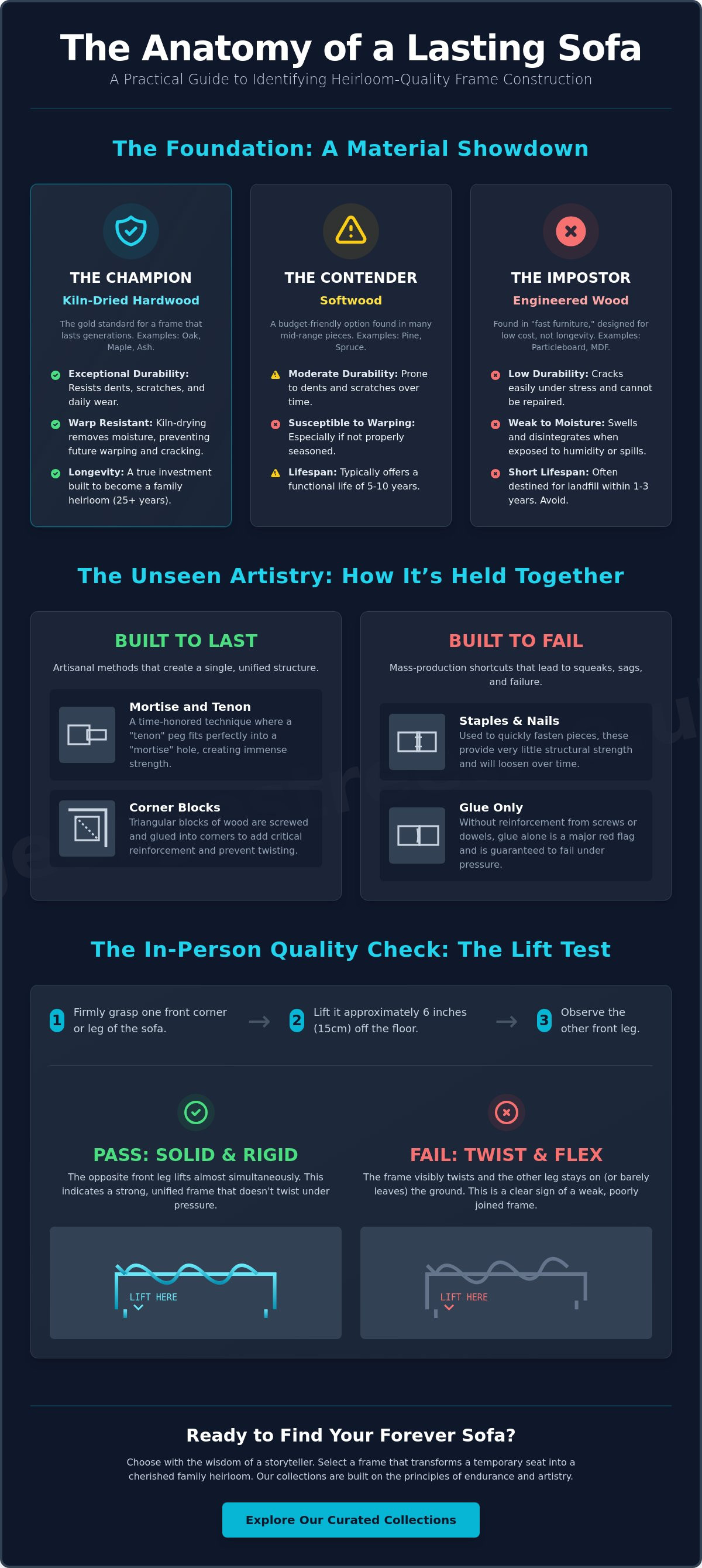 How to check sofa frame quality
