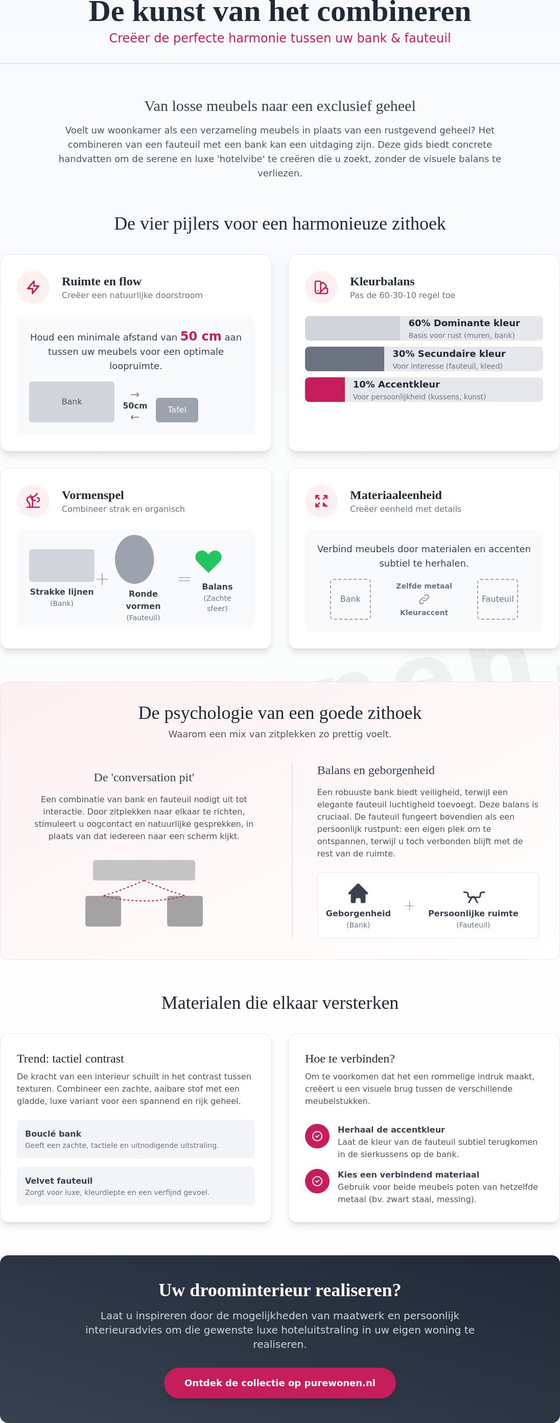 Fauteuil bij bank combineren