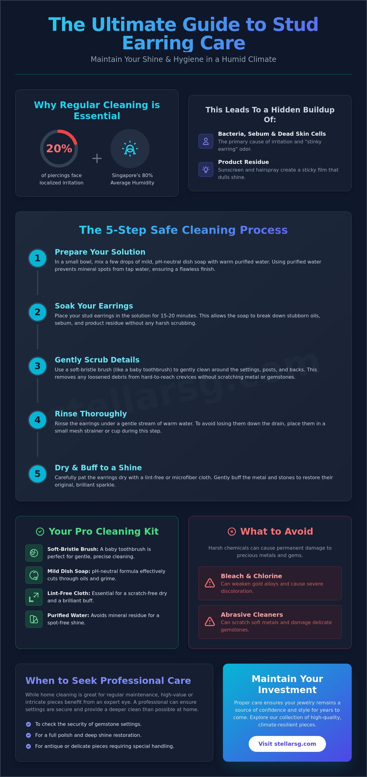 How to clean stud earrings
