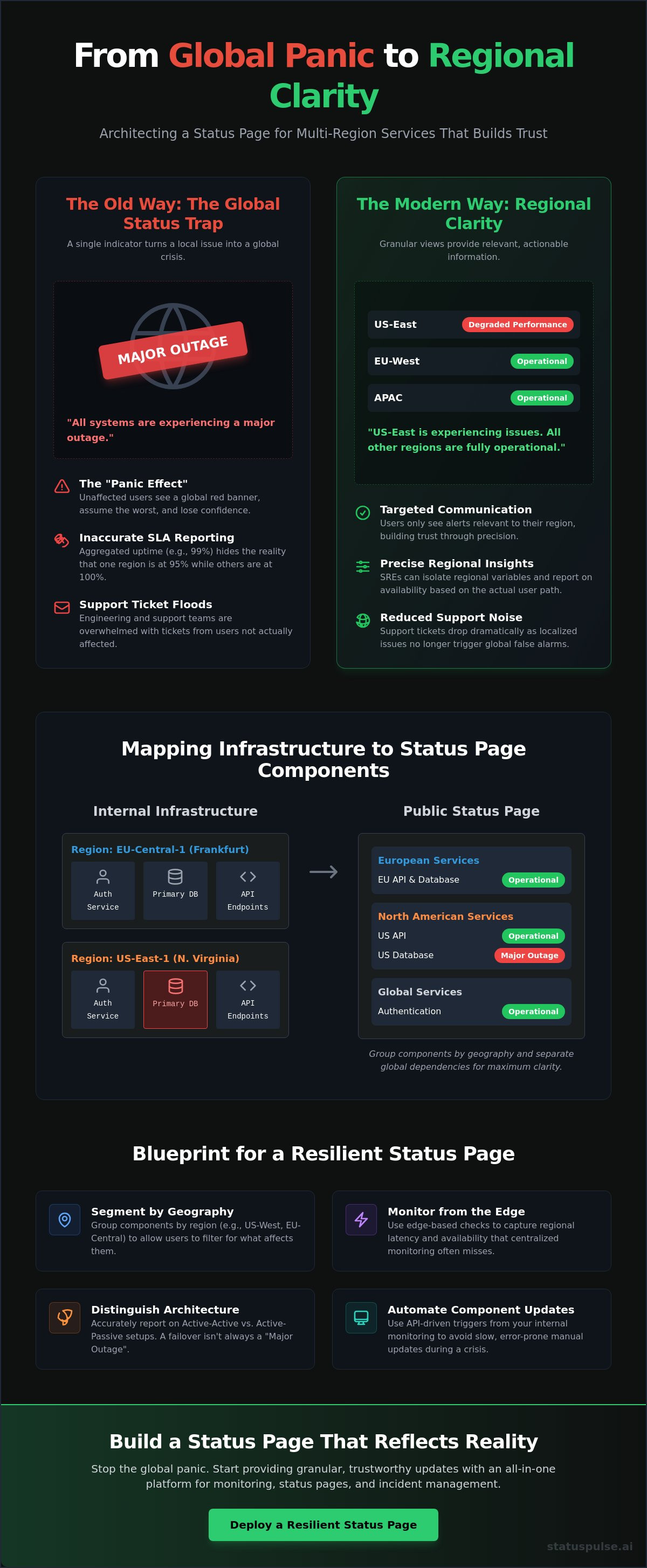 Status page for multi-region services