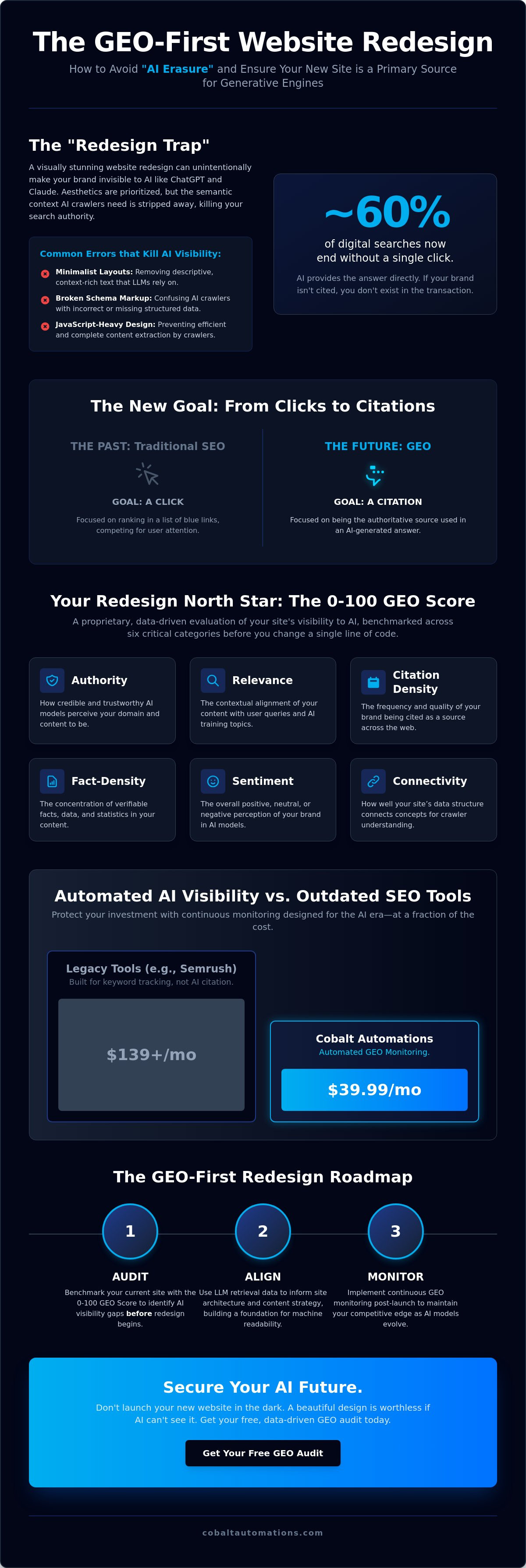 How GEO monitoring informs website redesigns