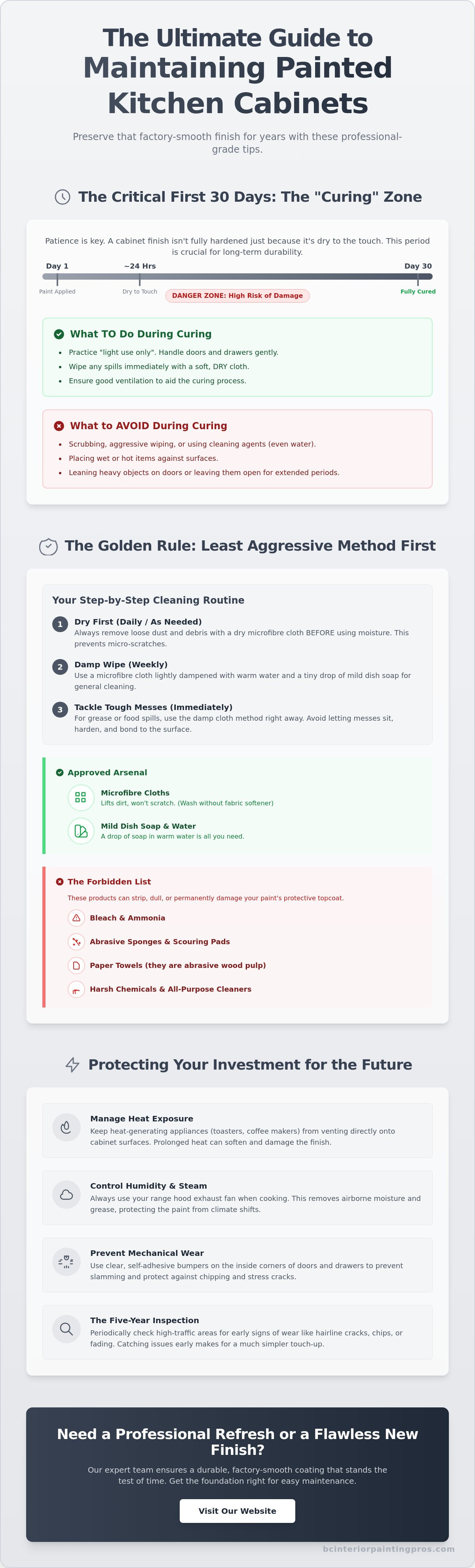 How to maintain painted kitchen cabinets