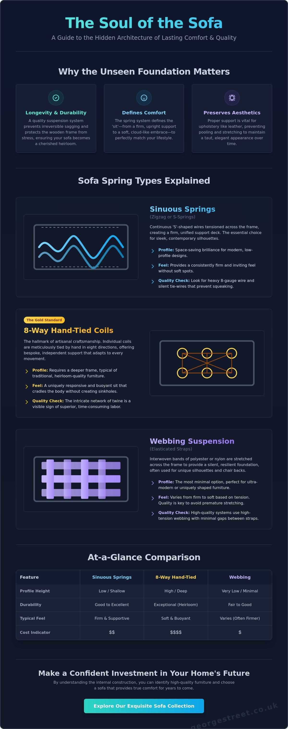 Sofa spring types explained