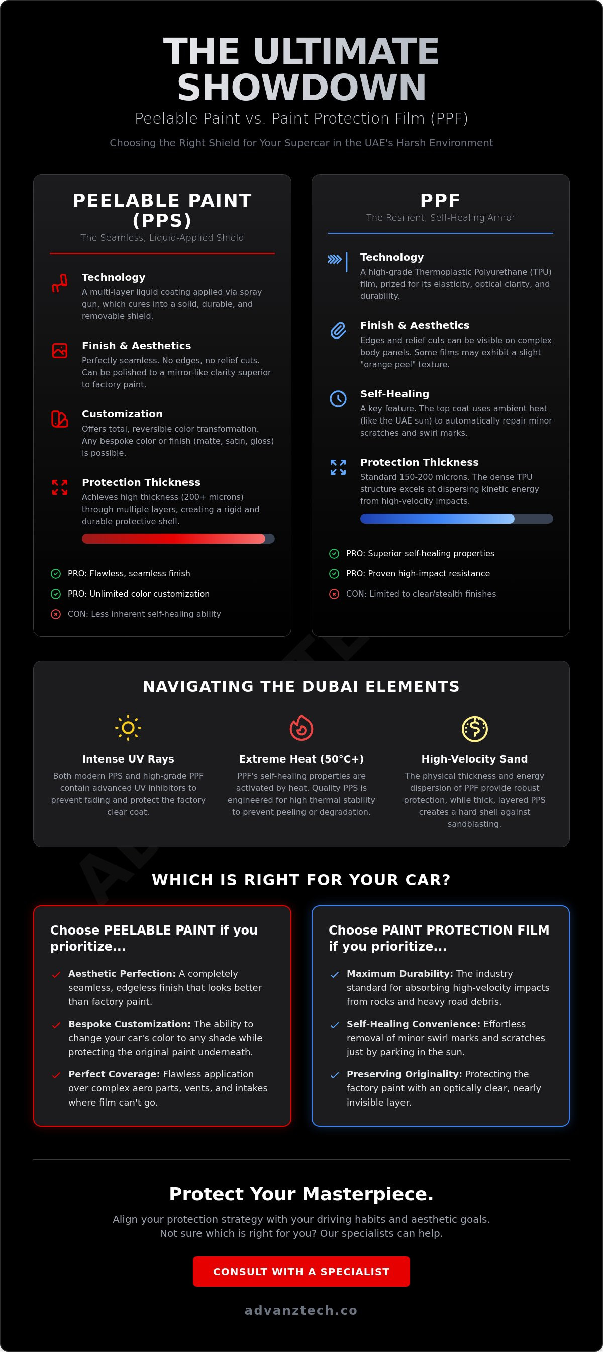 Peelable paint vs ppf for luxury cars dubai