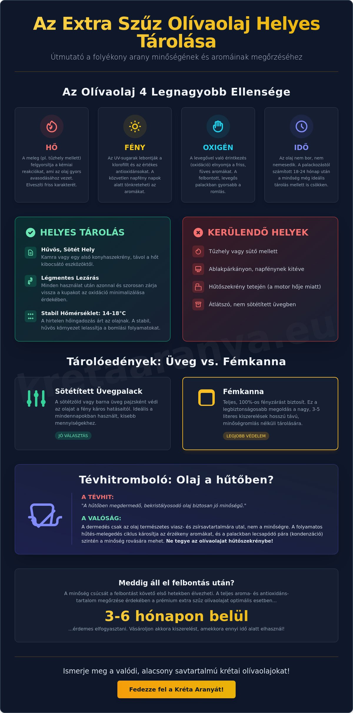 Olívaolaj tárolása