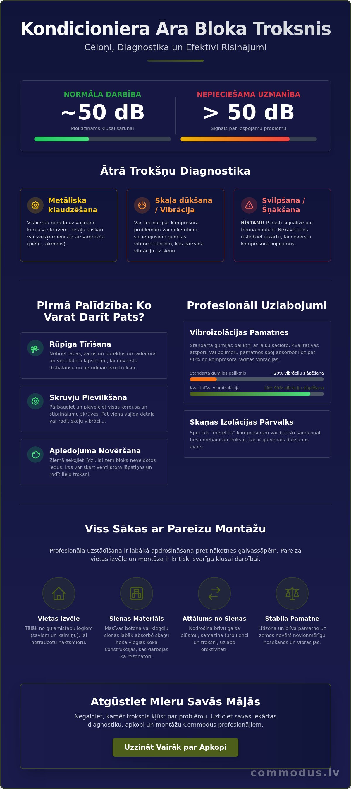 Troksnis no kondicioniera āra bloka