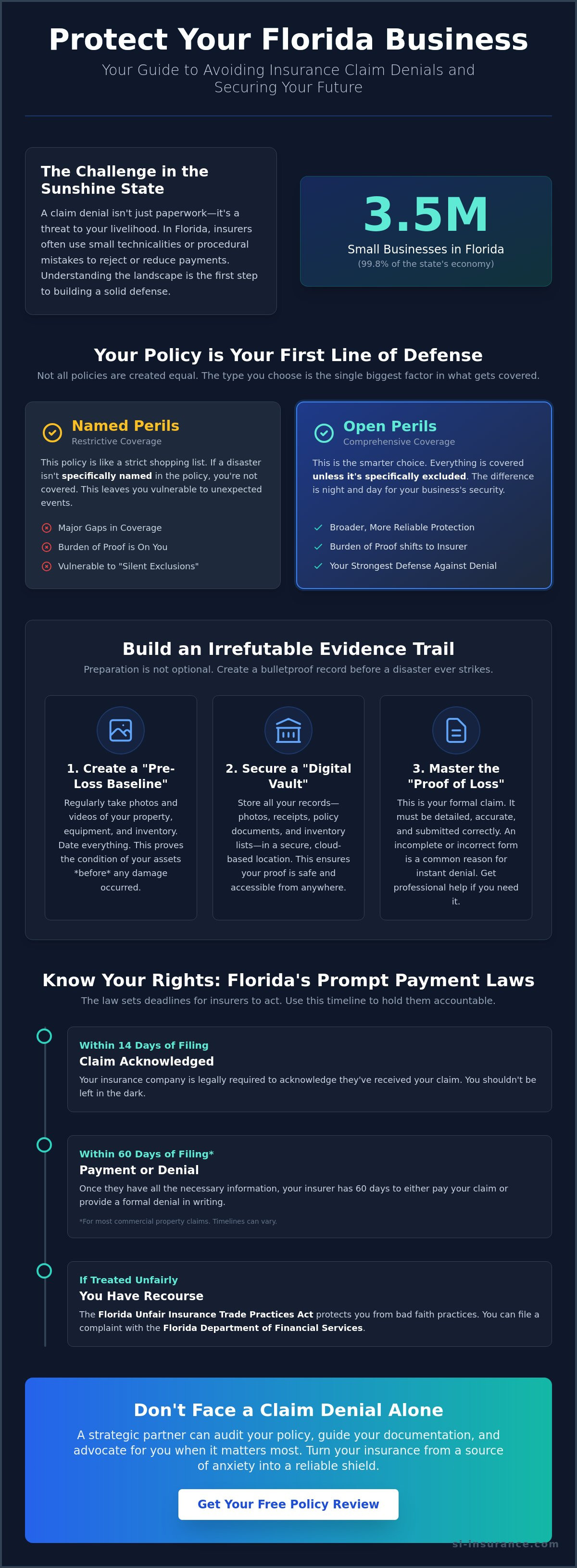 Avoiding business insurance claim denial Florida