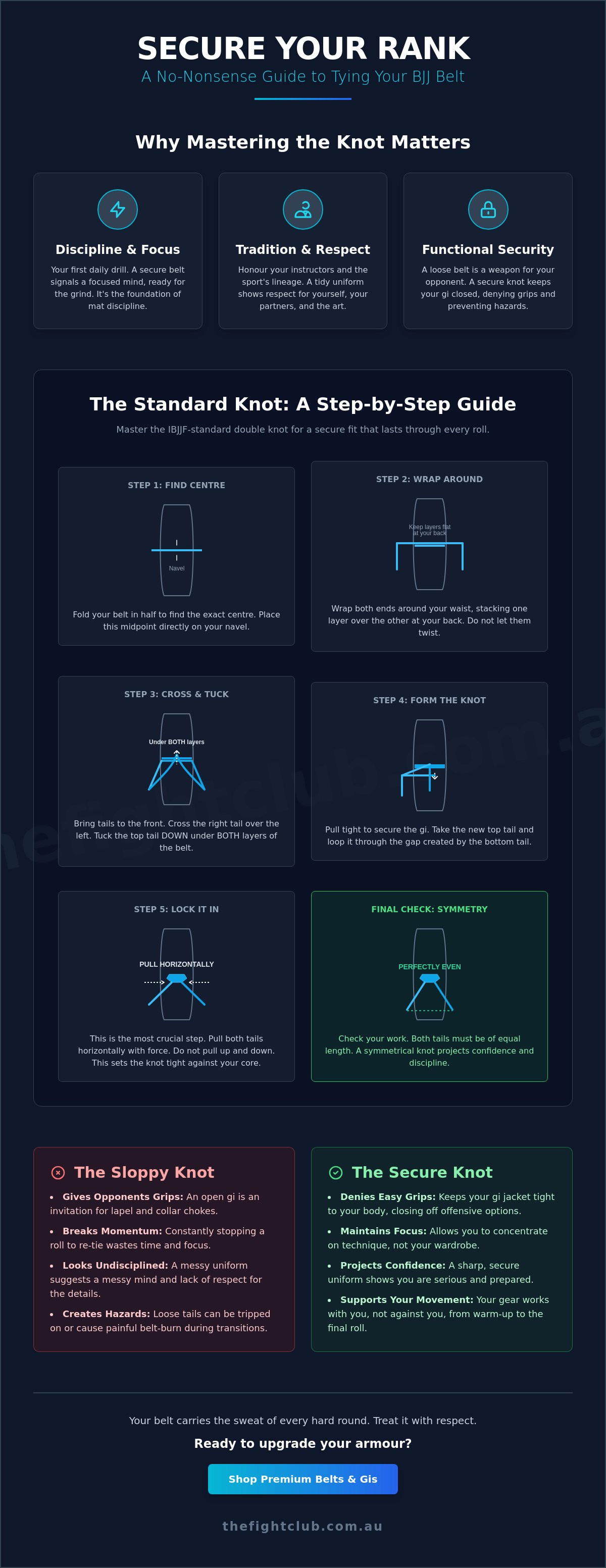 How to properly tie a BJJ belt
