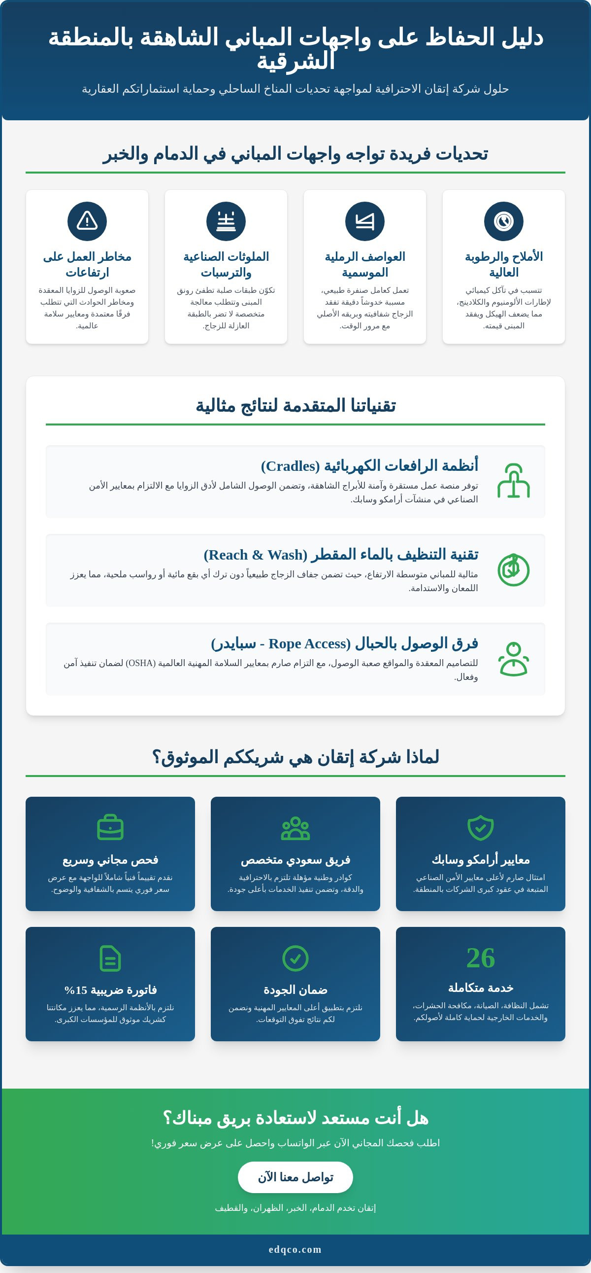 شركة تنظيف واجهات زجاج للمباني المرتفعة بالدمام