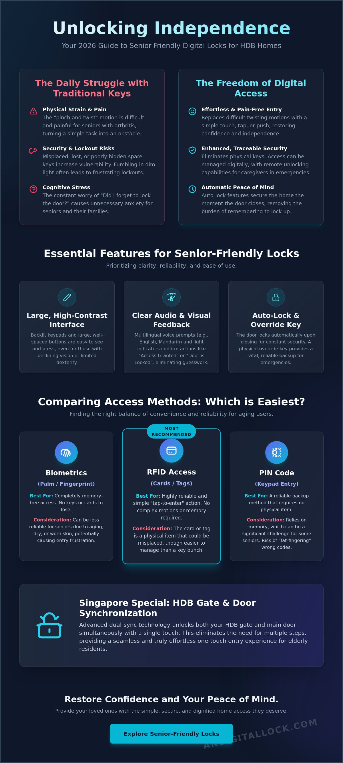 Easy to use digital lock for seniors
