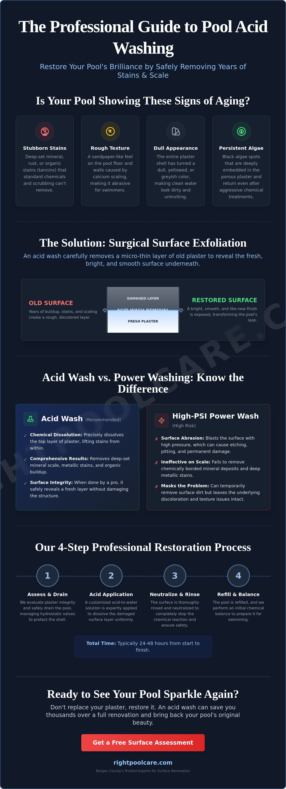 Pool acid wash service Bergen County