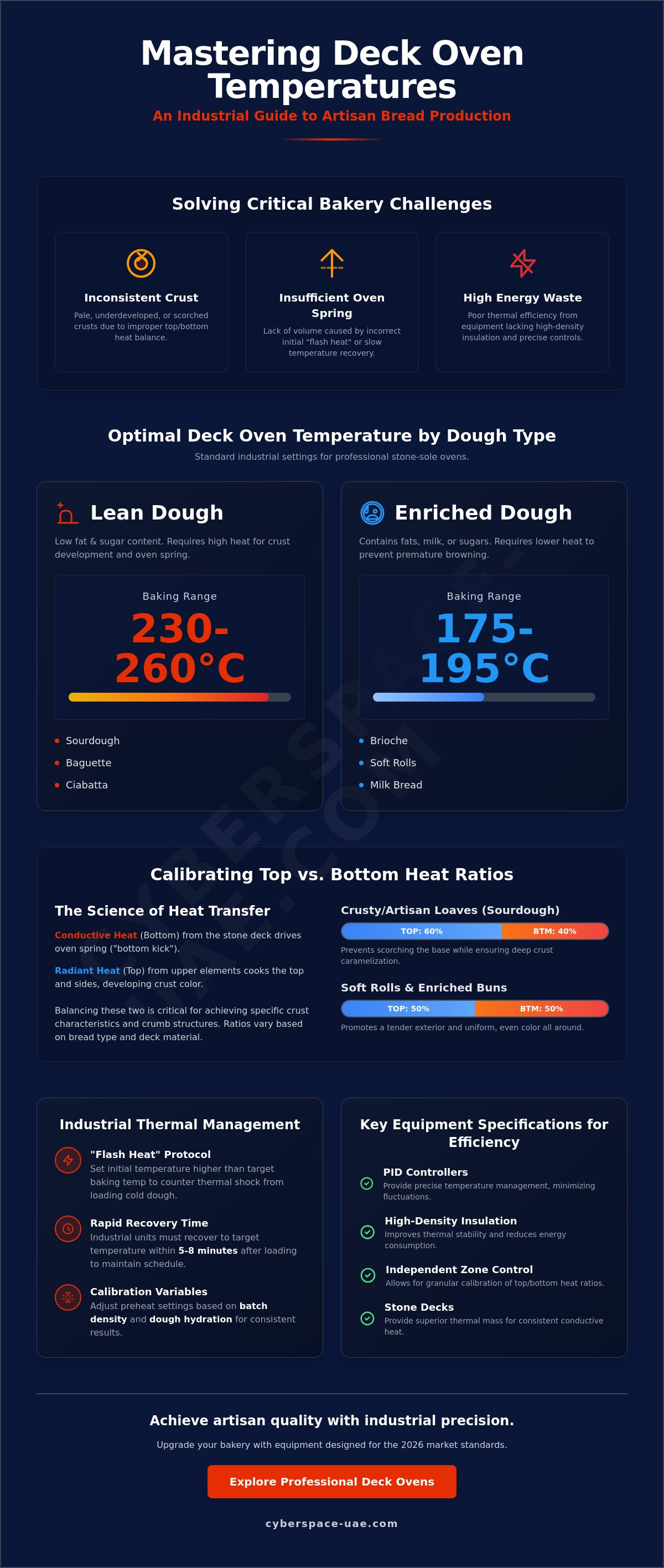 Deck oven temperature for bread