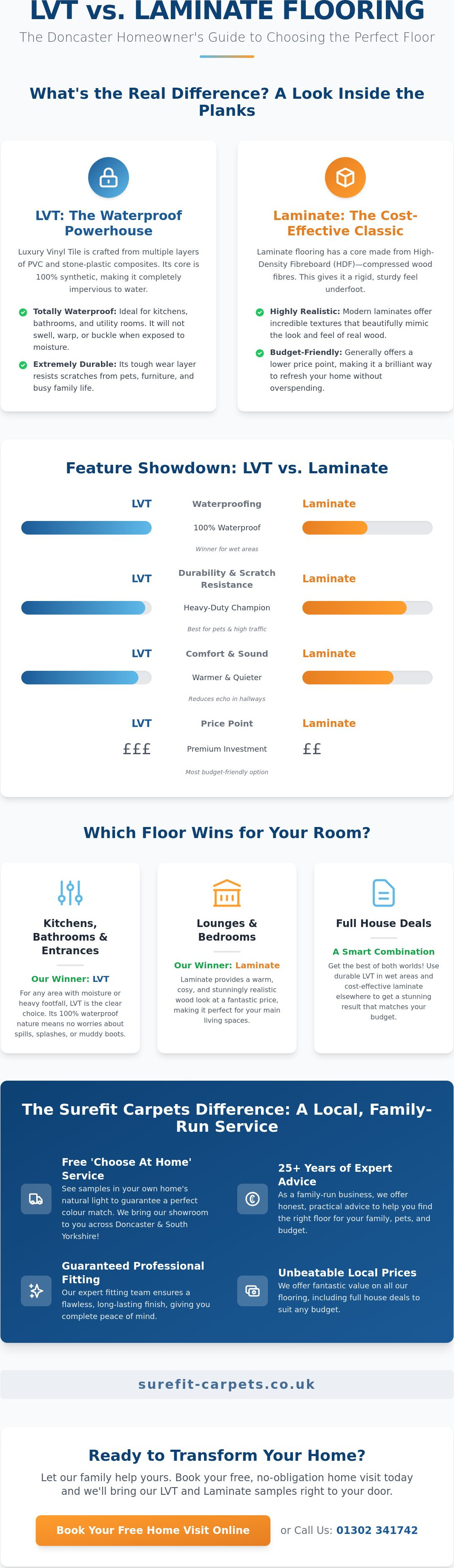LVT vs laminate flooring Doncaster