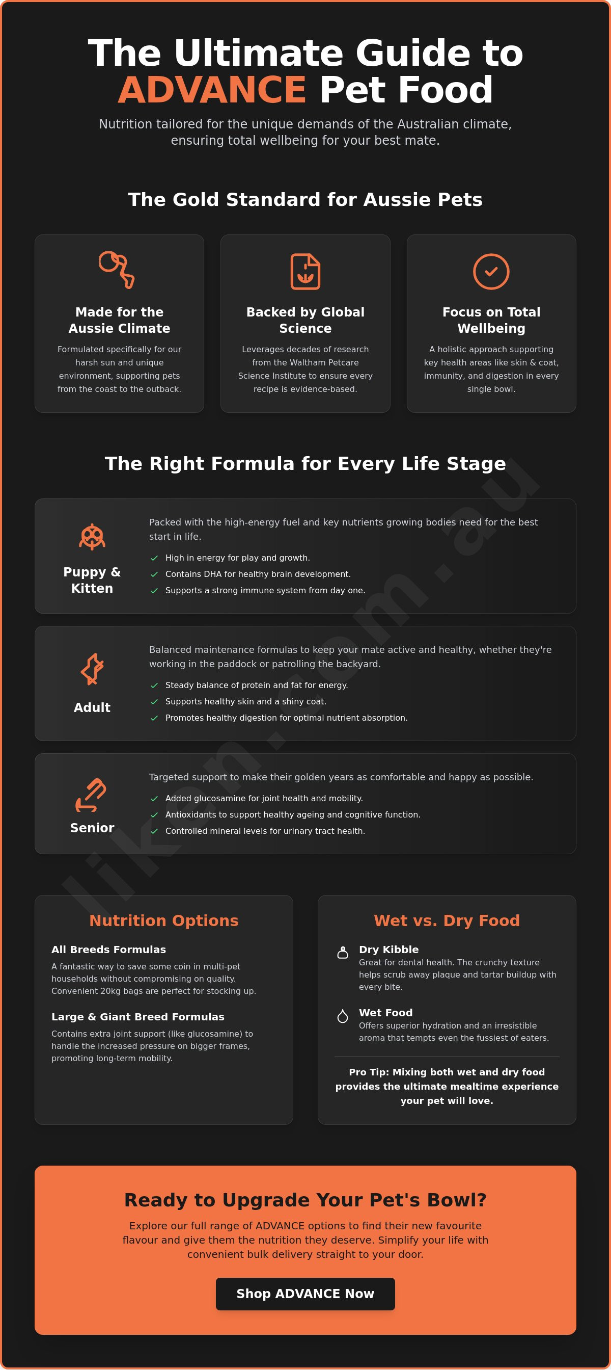 Advance pet food australia