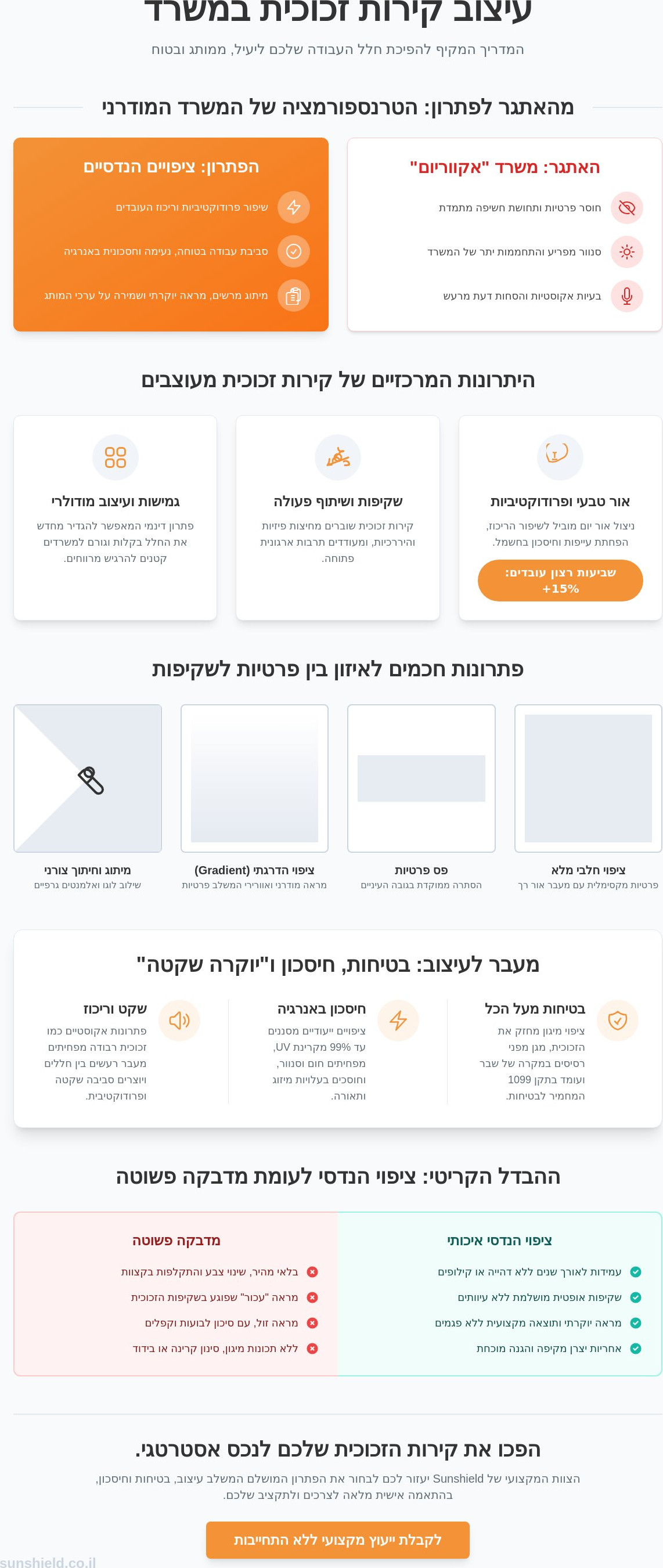 עיצוב קירות זכוכית במשרד