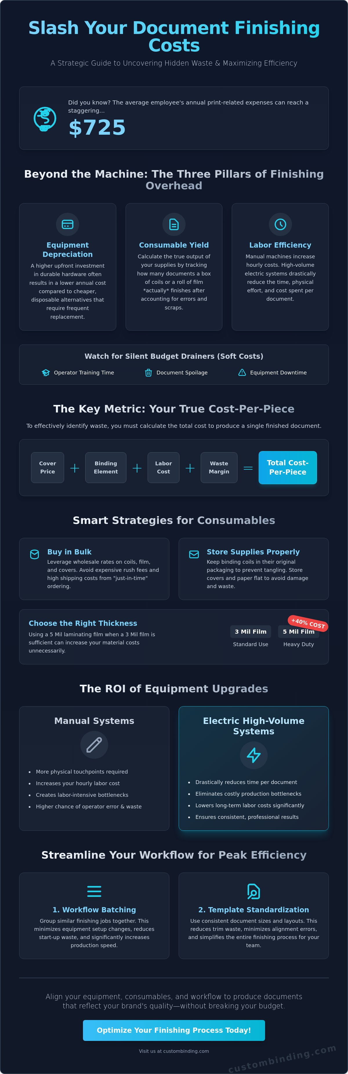 Reducing document finishing costs