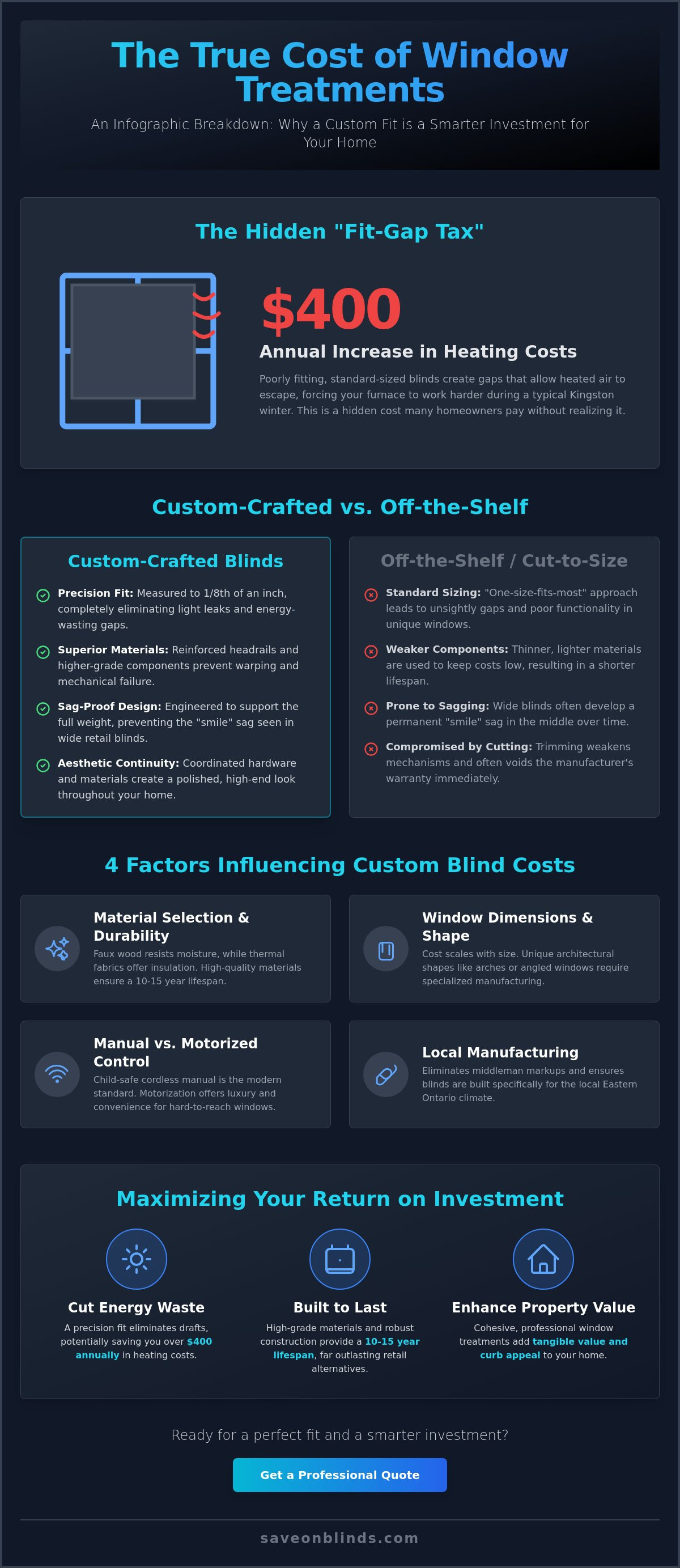 Cost of custom blinds Kingston