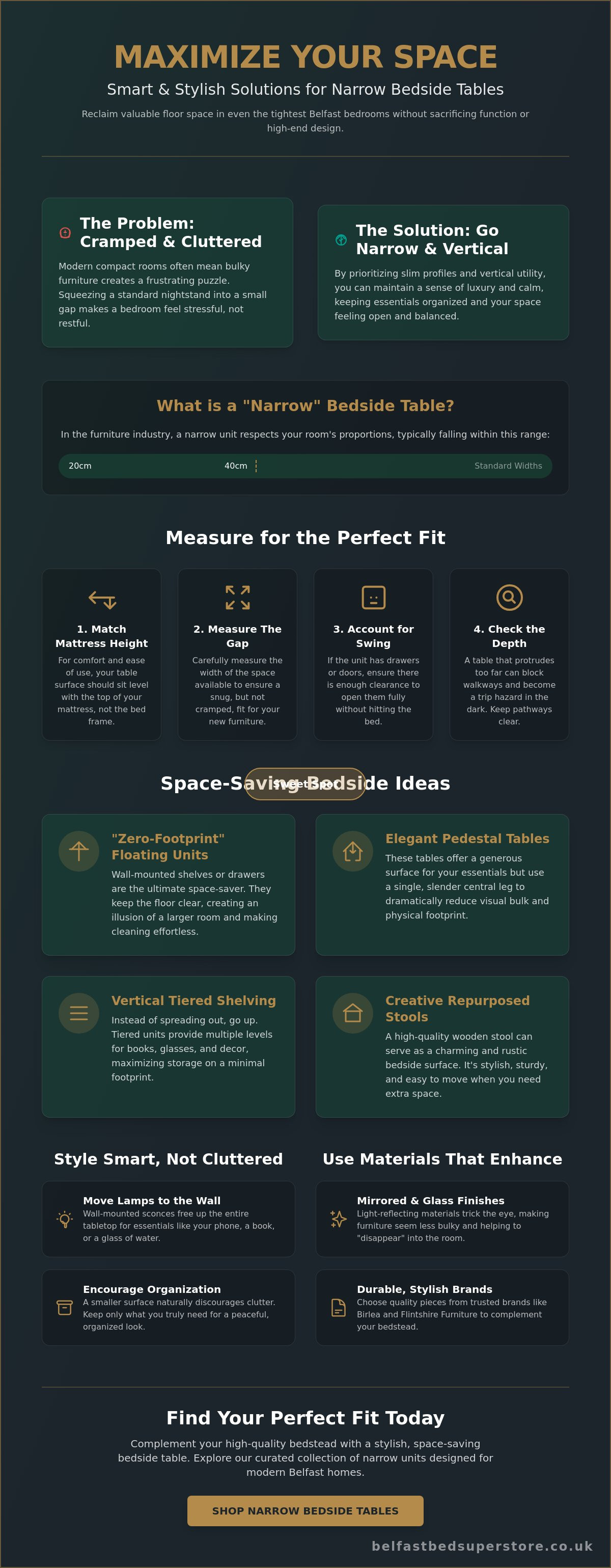 Narrow bedside table ideas