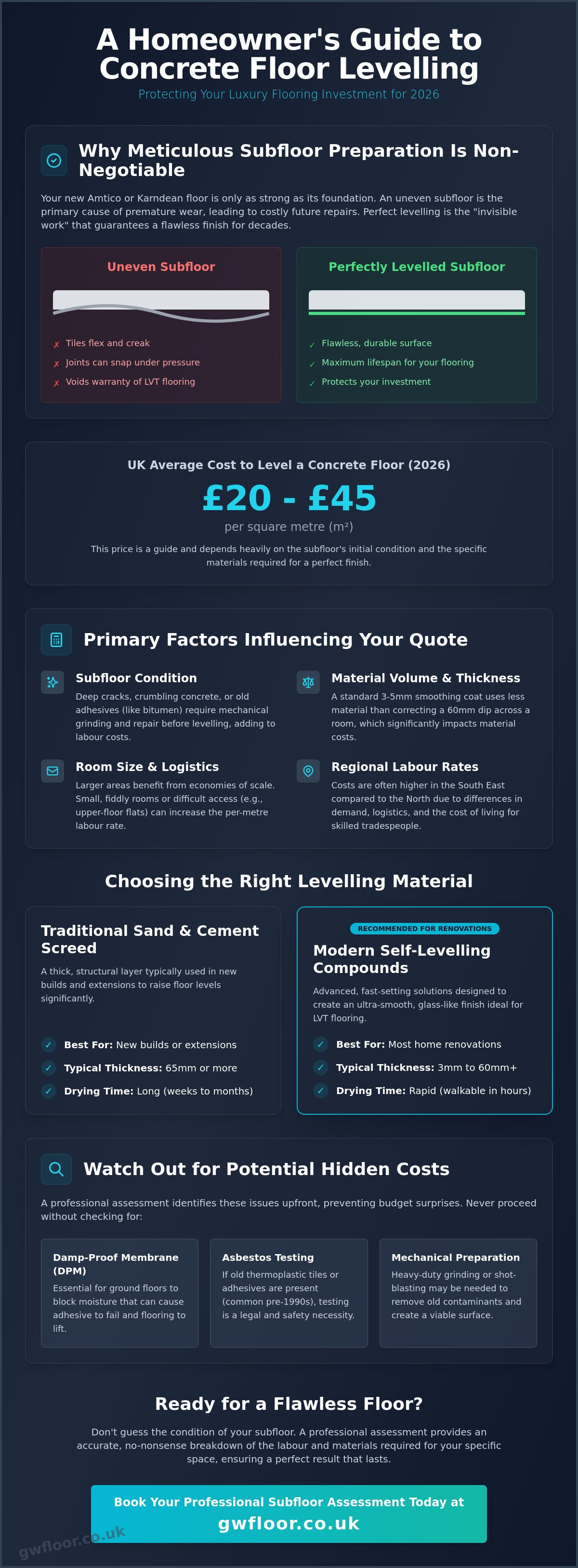 Cost to level a concrete floor UK
