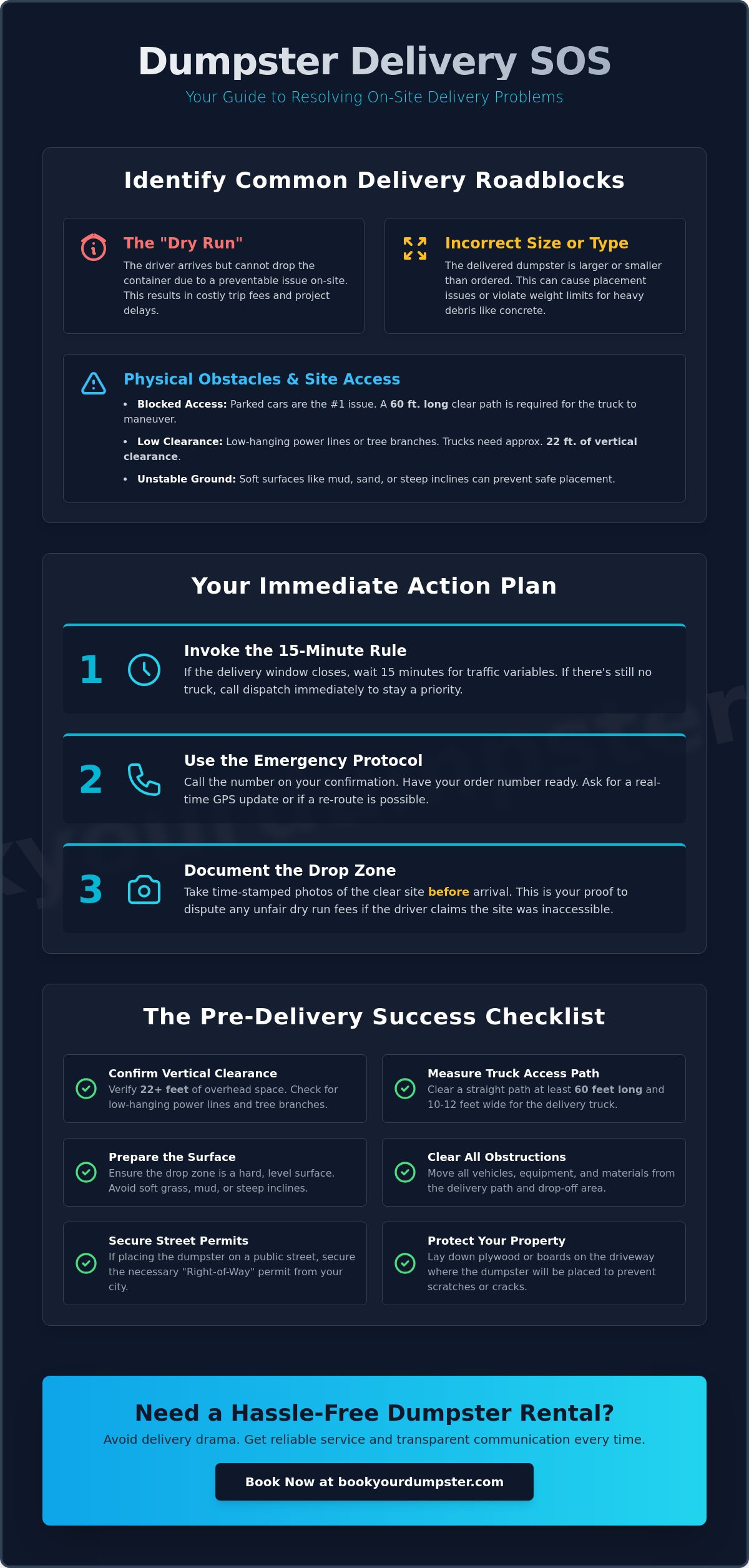 How to handle a dumpster delivery issue
