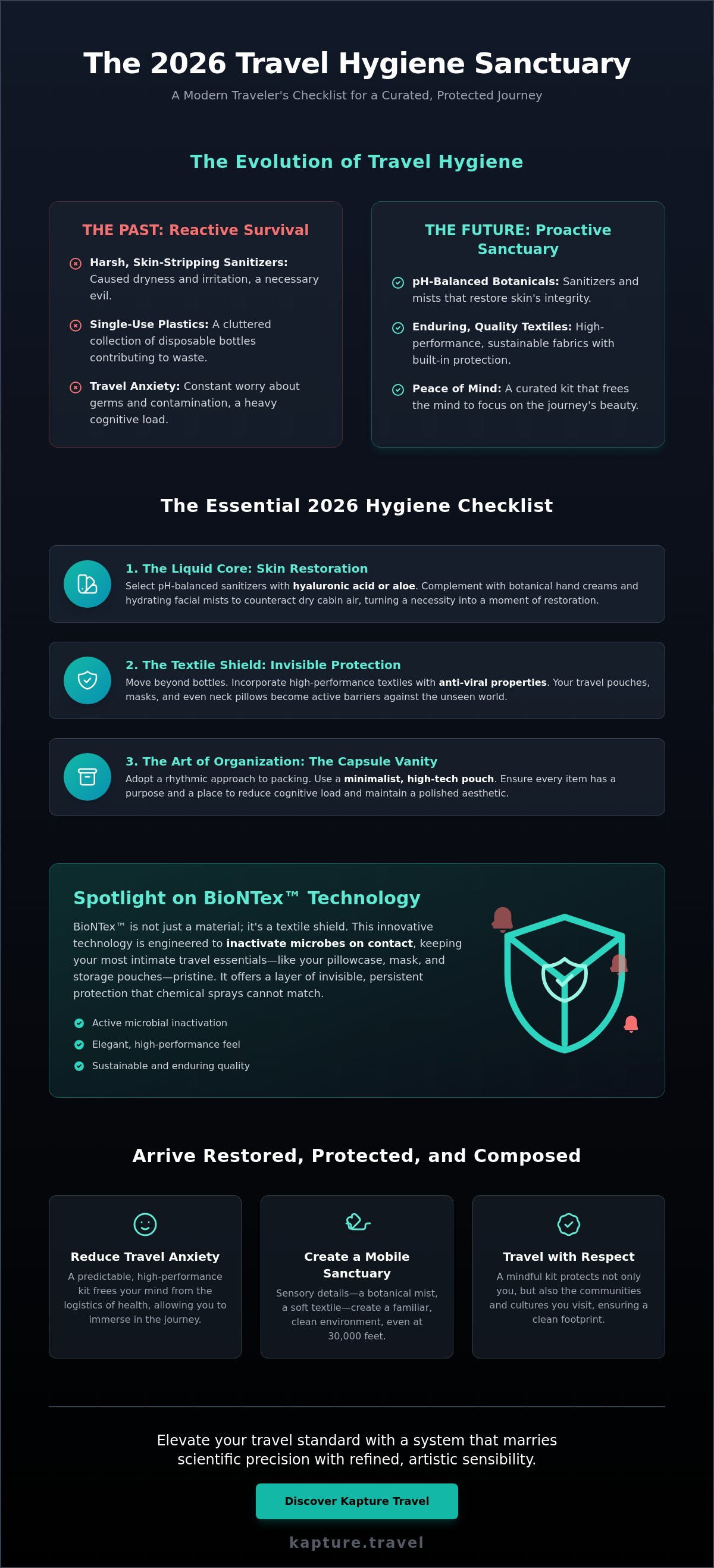 Travel hygiene kit checklist