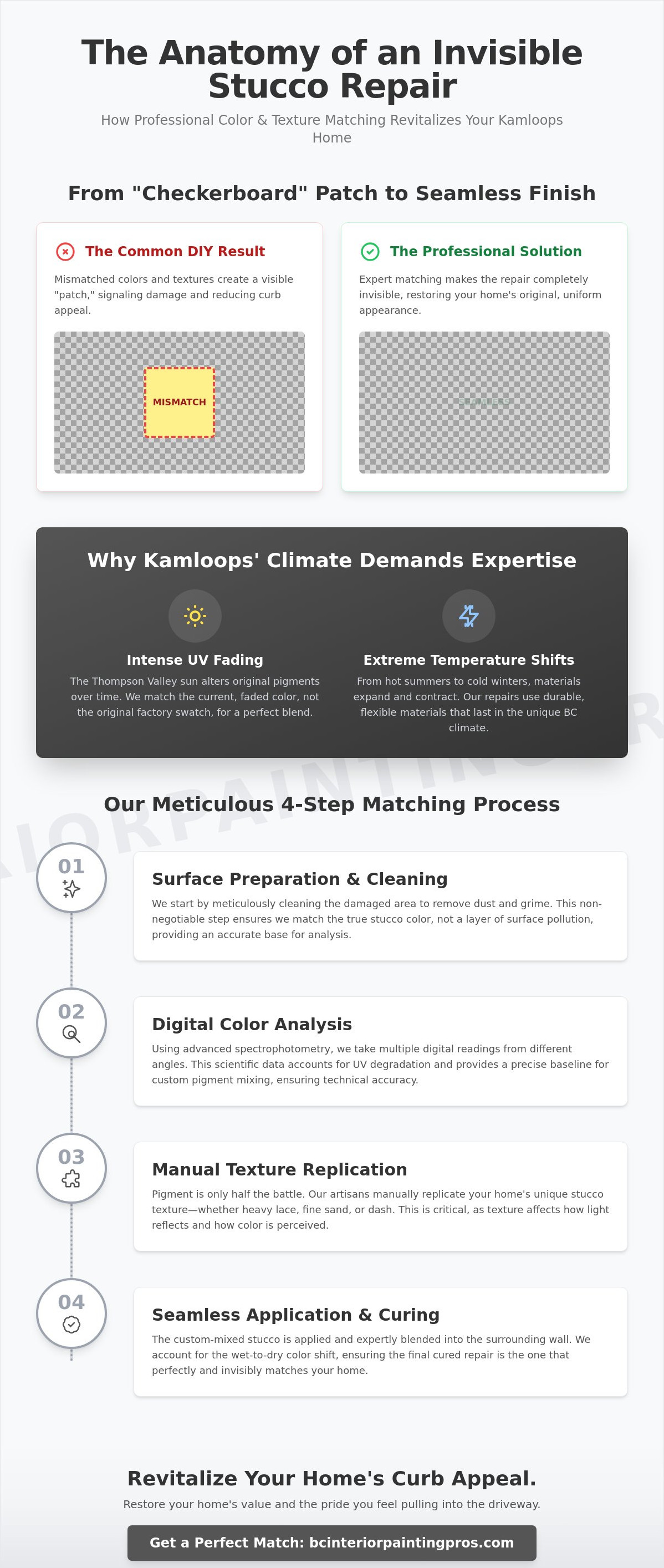 Stucco color matching service Kamloops