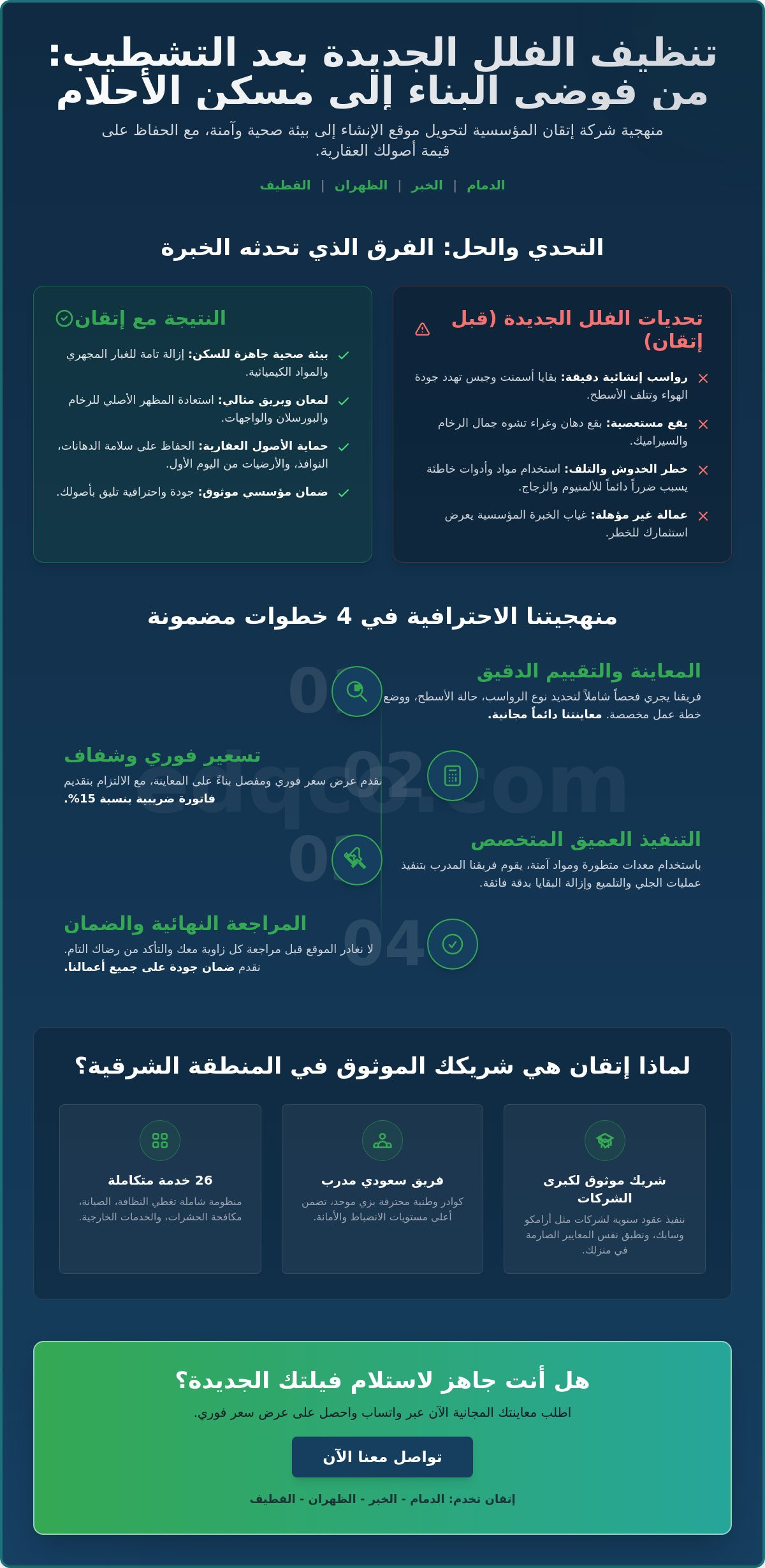 شركة تنظيف فلل جديدة بالدمام
