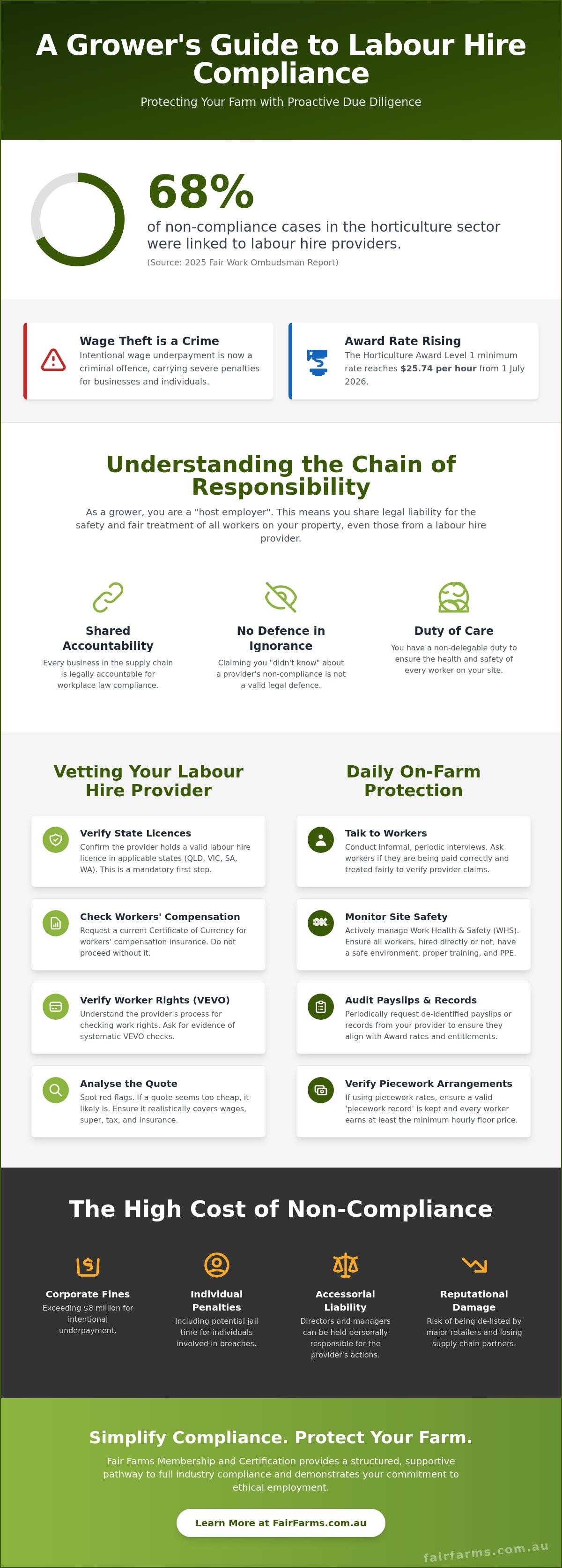 Grower responsibilities for labour hire workers