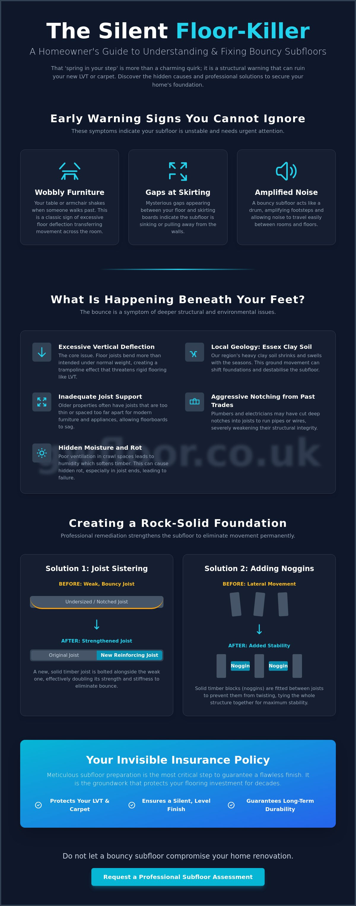 Cost to fix a bouncy subfloor Essex