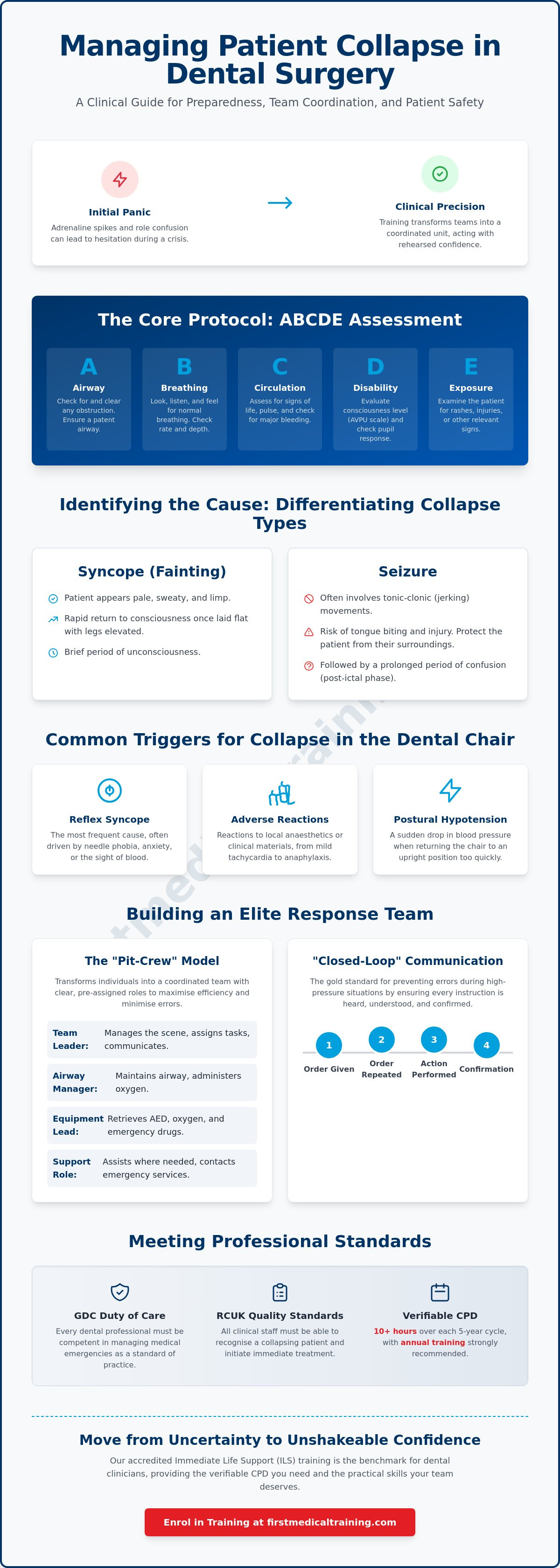 Patient collapse dental surgery training