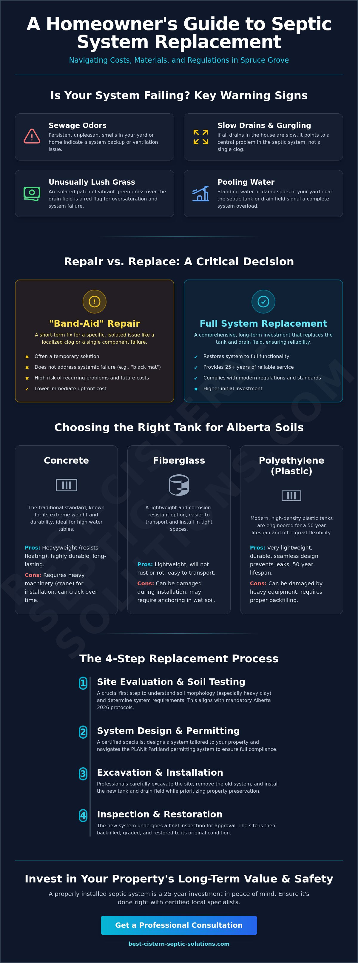 Septic tank replacement cost Spruce Grove