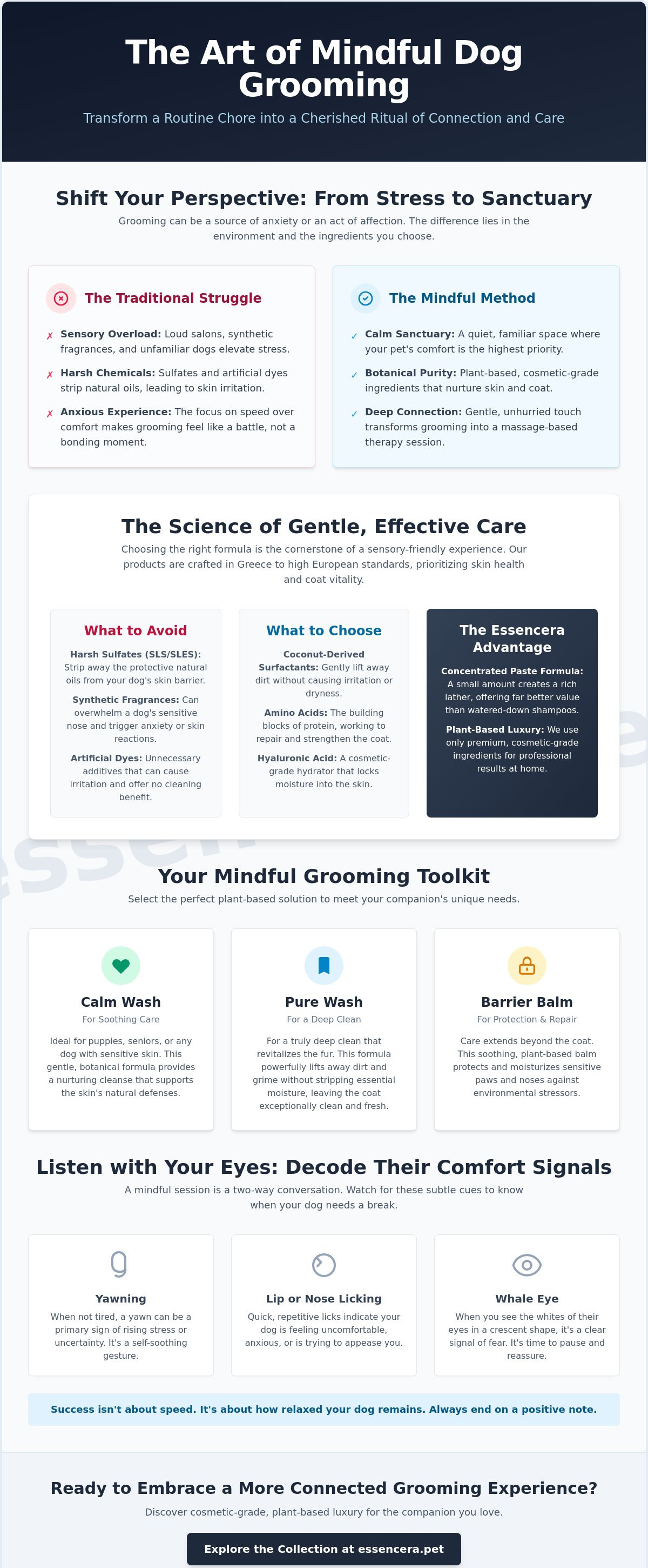 Mindful dog grooming at home