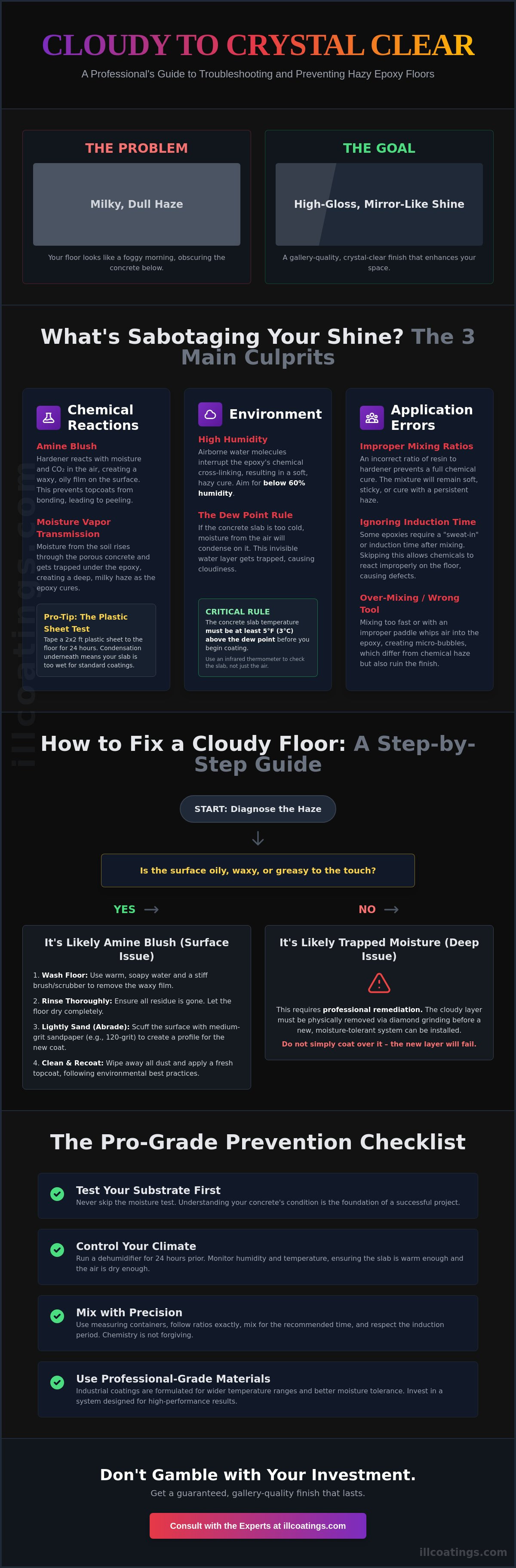 Troubleshooting cloudy epoxy finish
