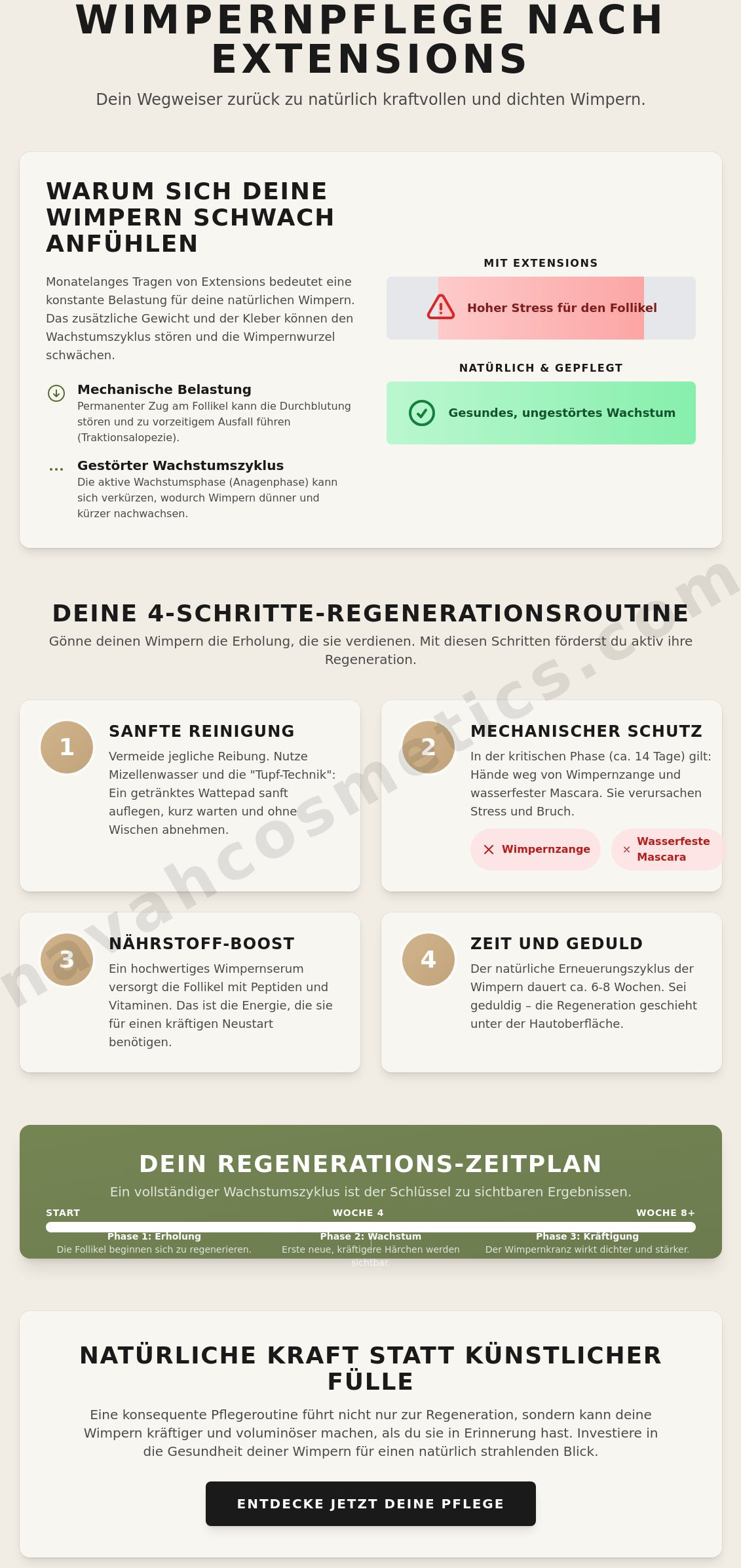 Wimpern nach Extensions pflegen
