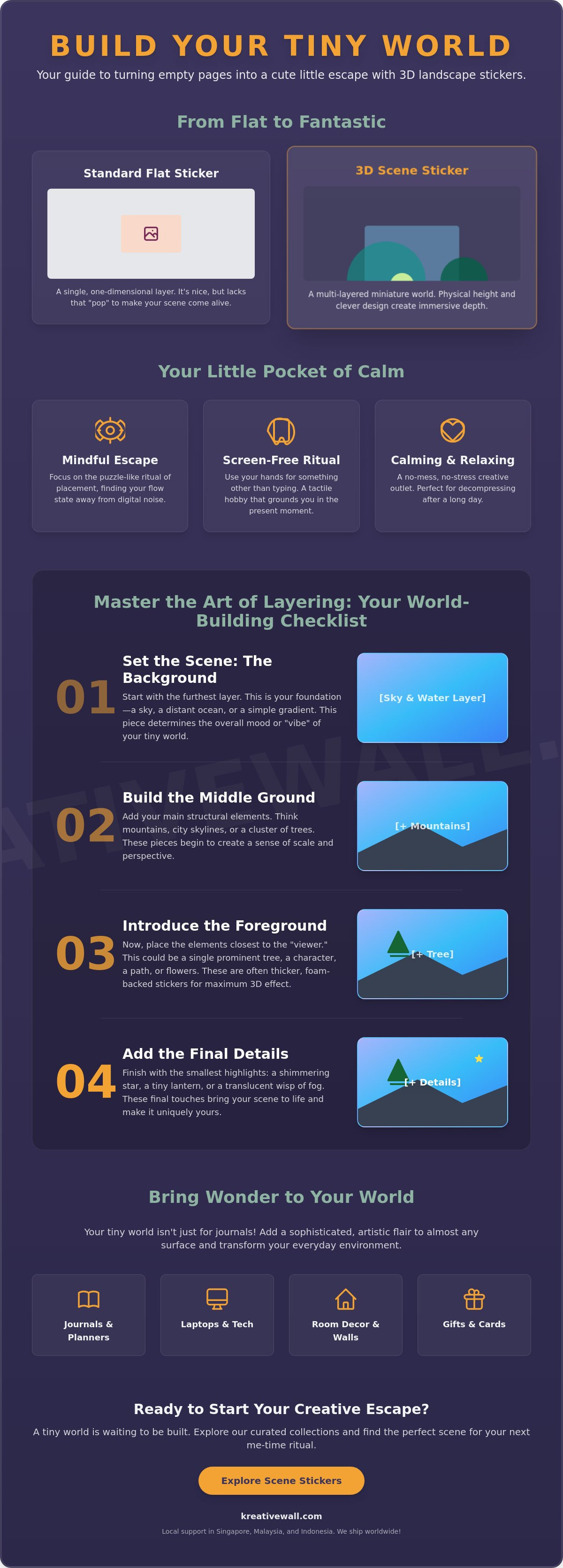 3d landscape stickers