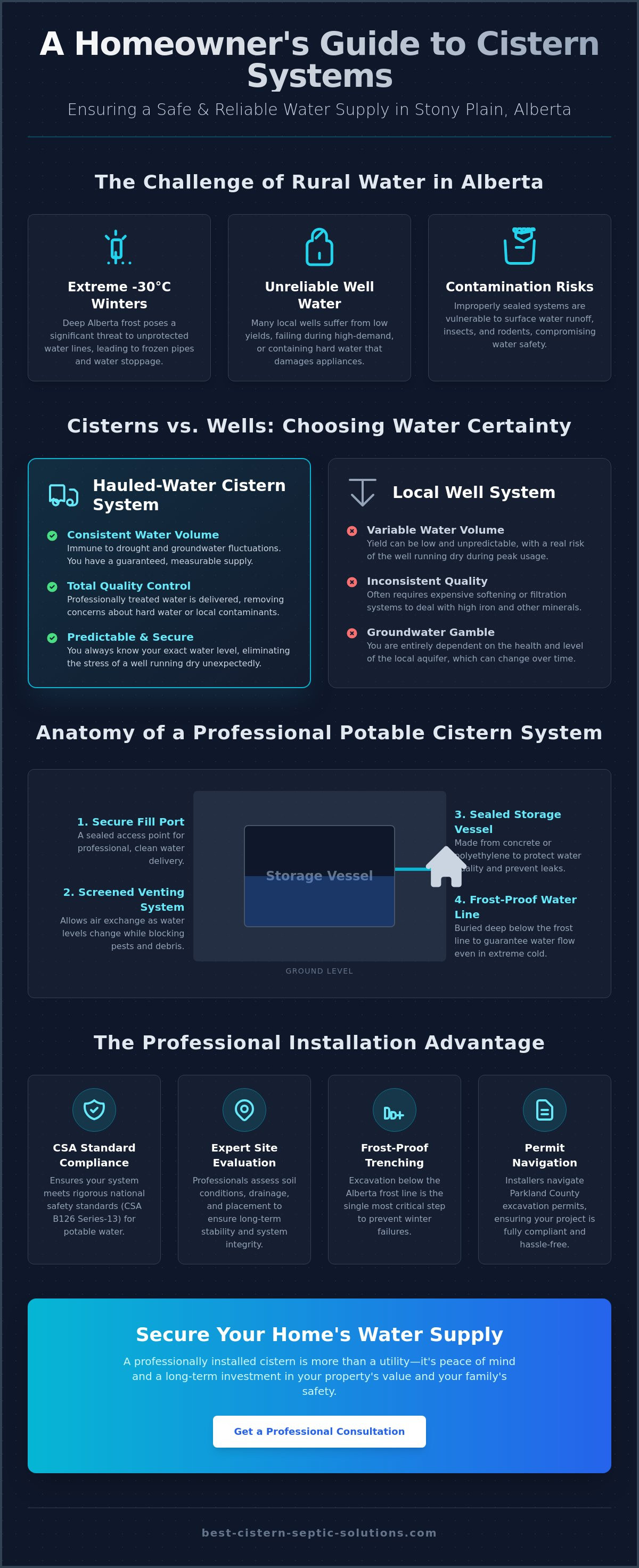 Professional cistern installers Stony Plain