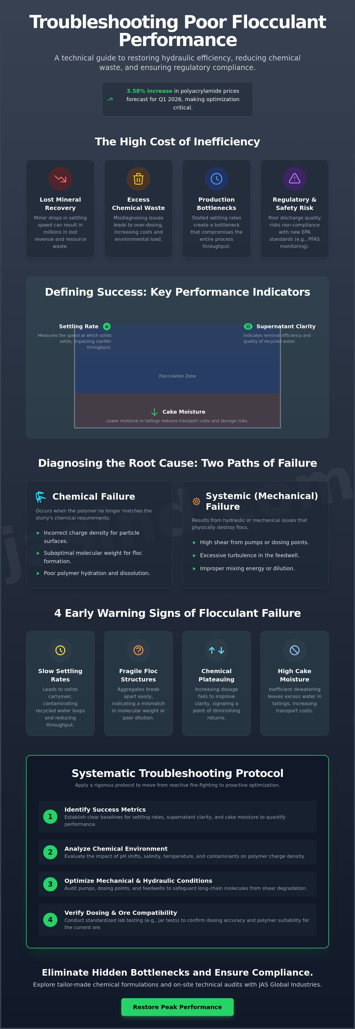 Troubleshooting poor flocculant performance