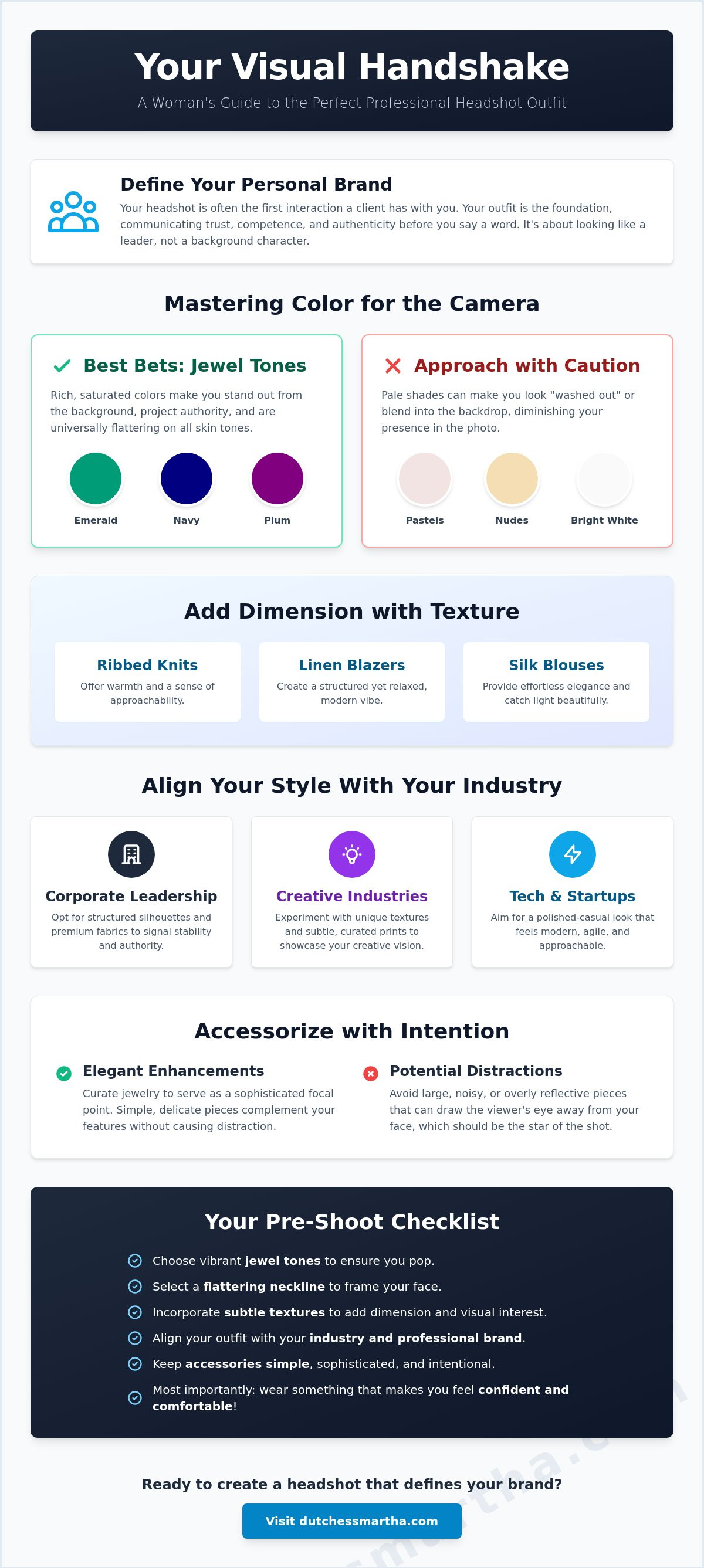 What to wear for professional headshot female
