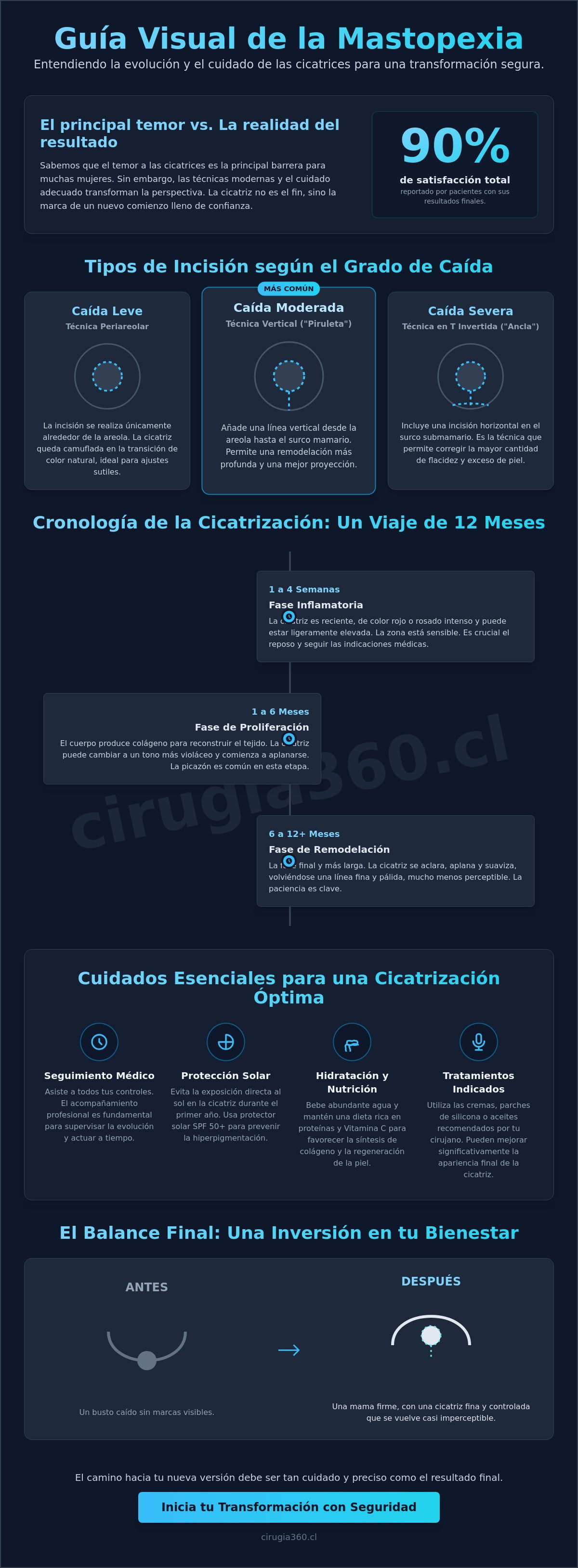 Cicatrices de la mastopexia
