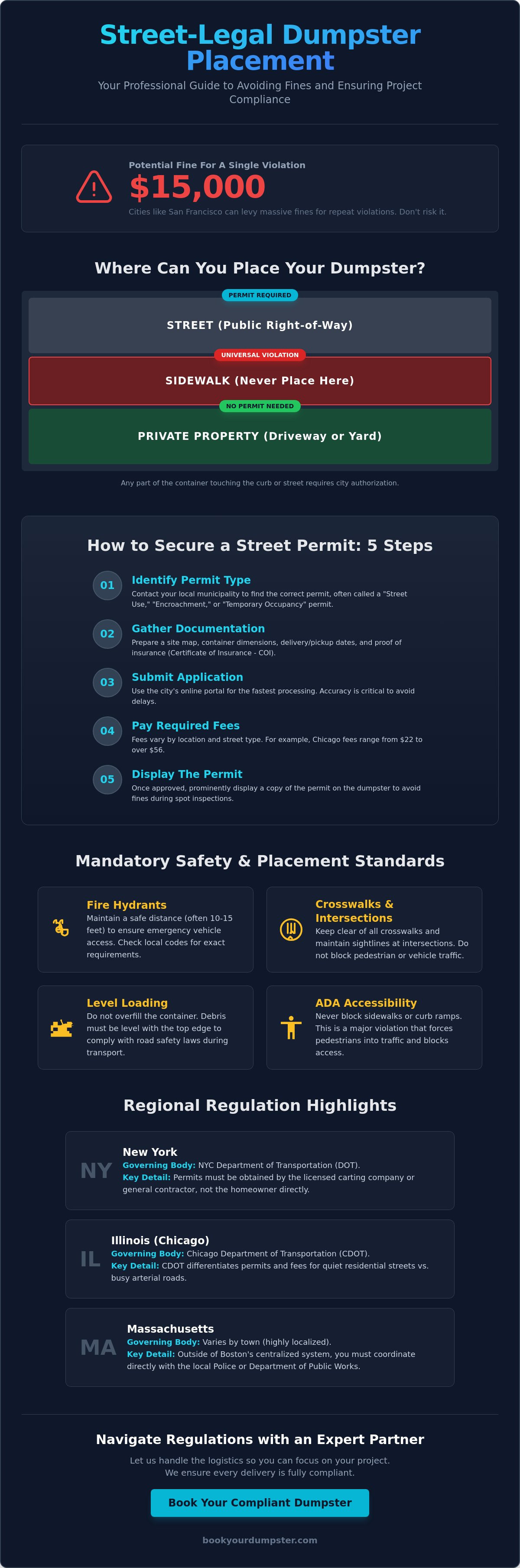 Dumpster placement on street regulations