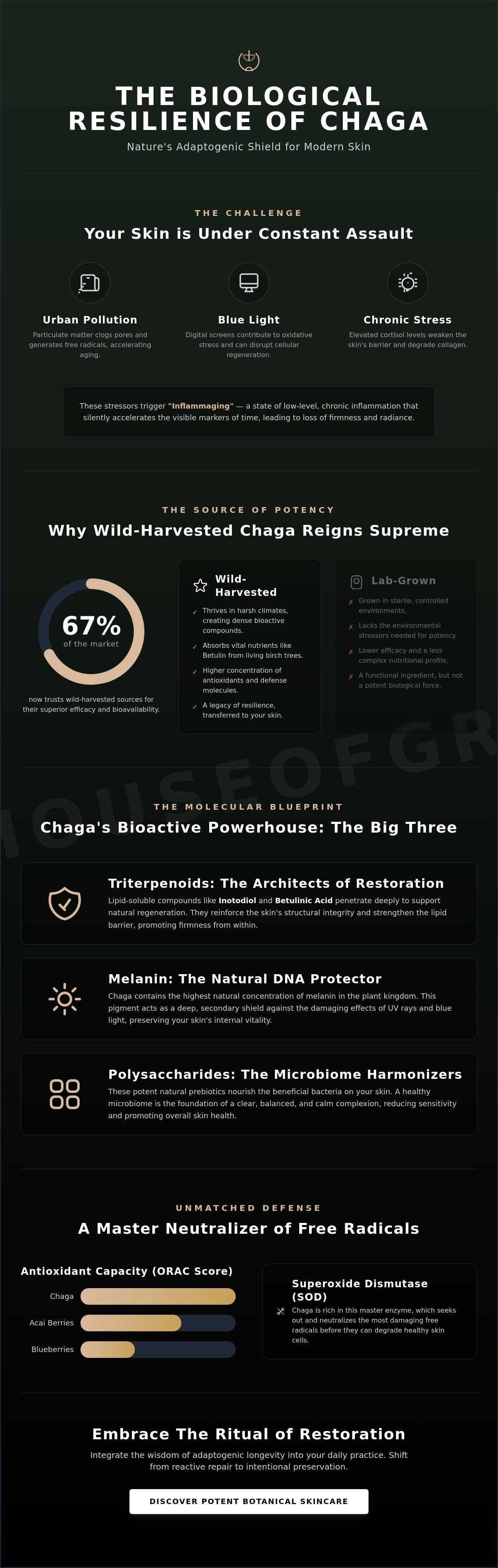 Chaga mushroom anti-aging properties