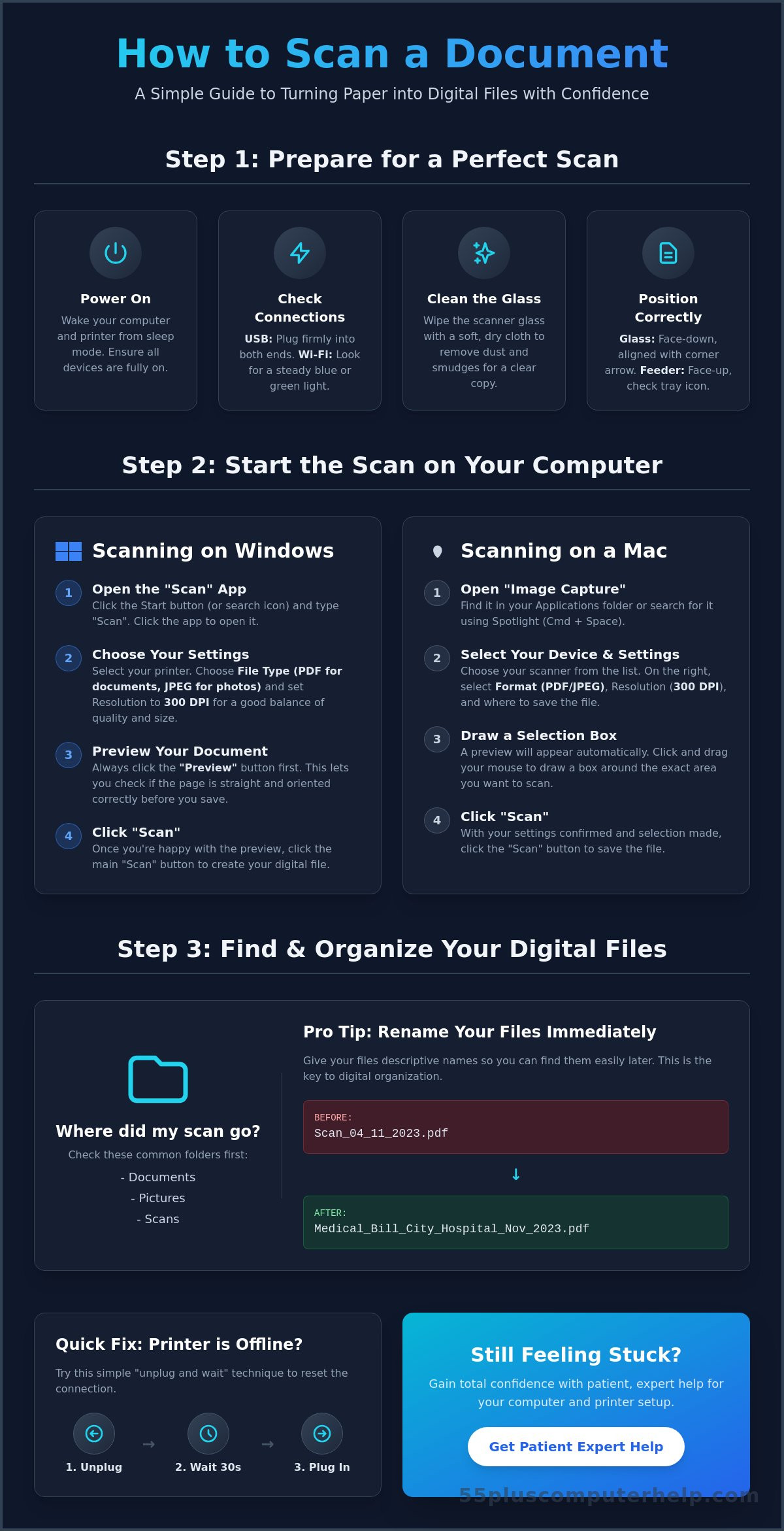 How to scan a document from a printer to a computer