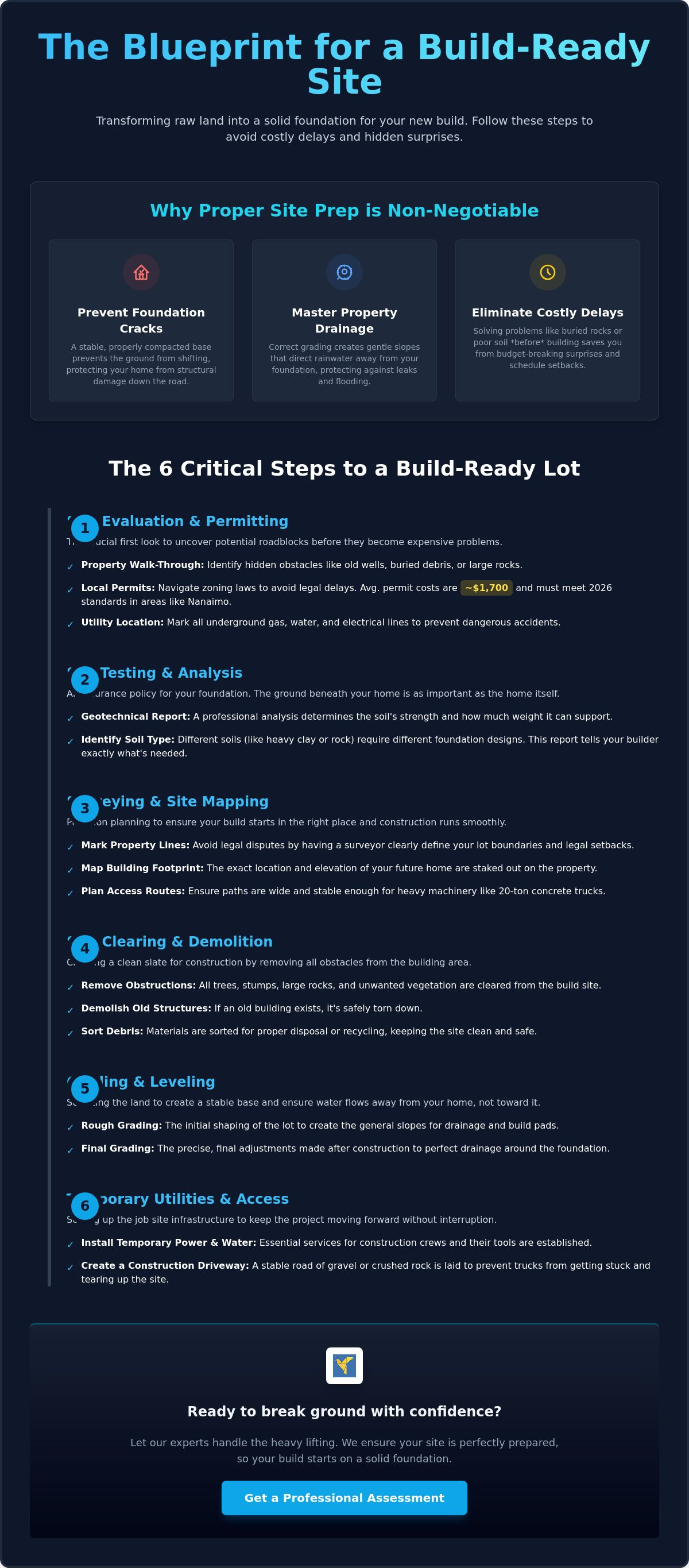 Preparing a site for construction