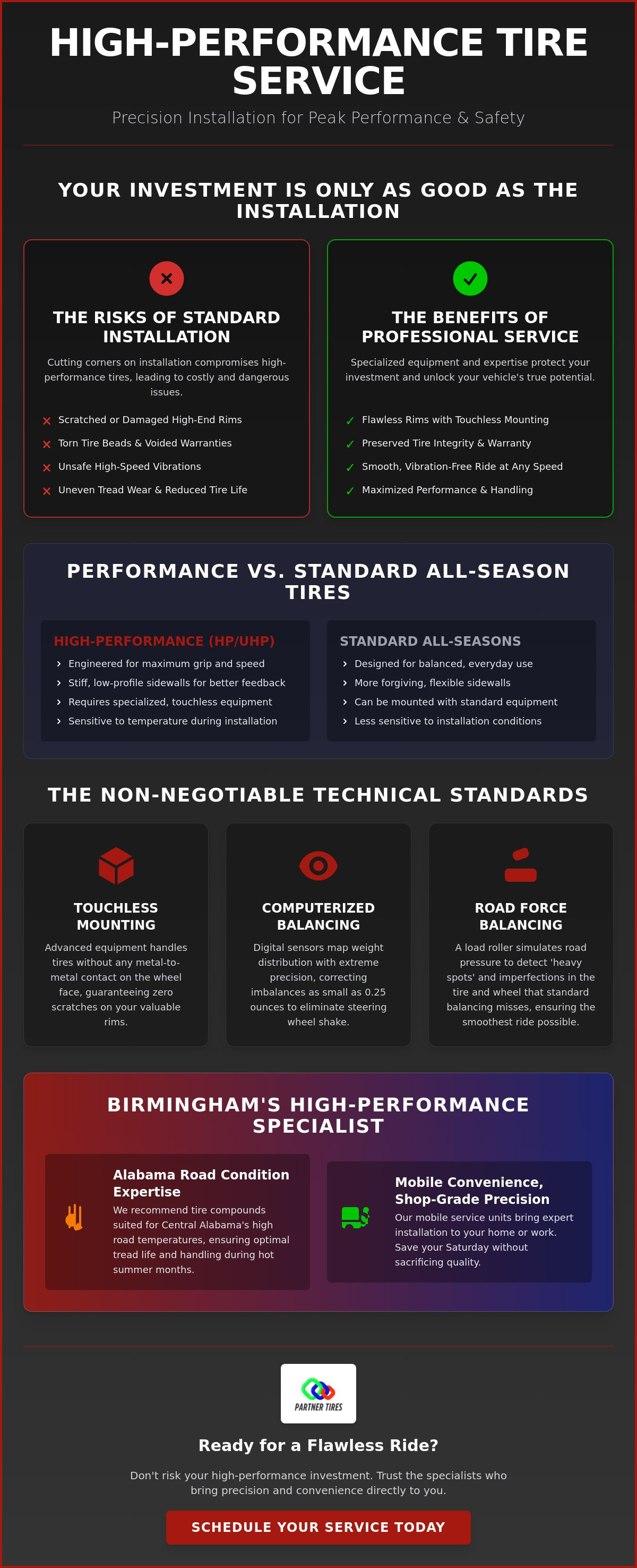 High performance tire installation near me