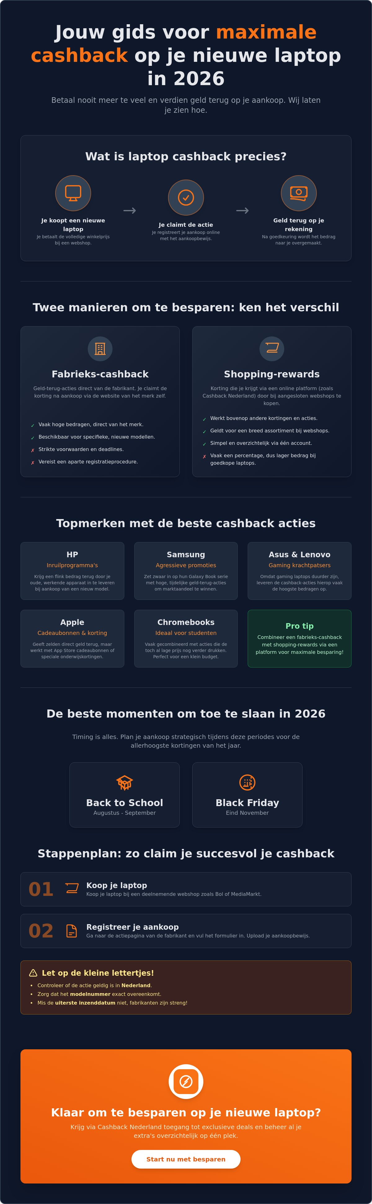 Cashback op laptops