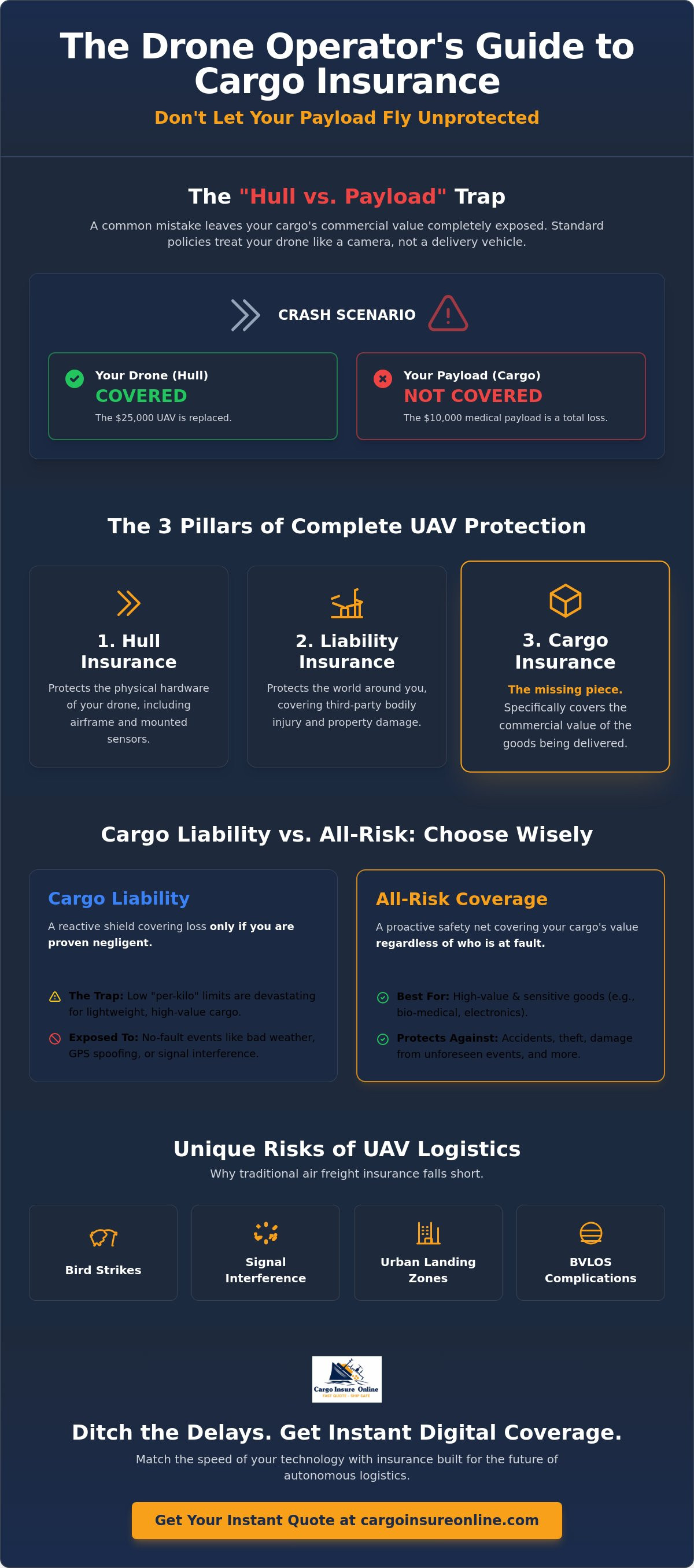 Drone cargo insurance