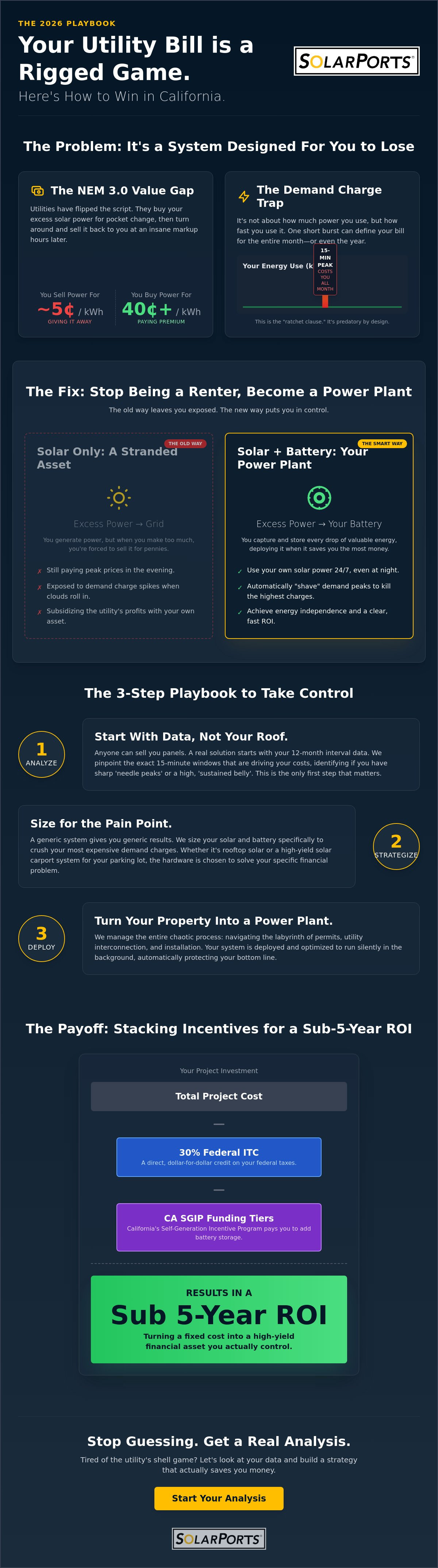 Integrating commercial solar and battery storage California